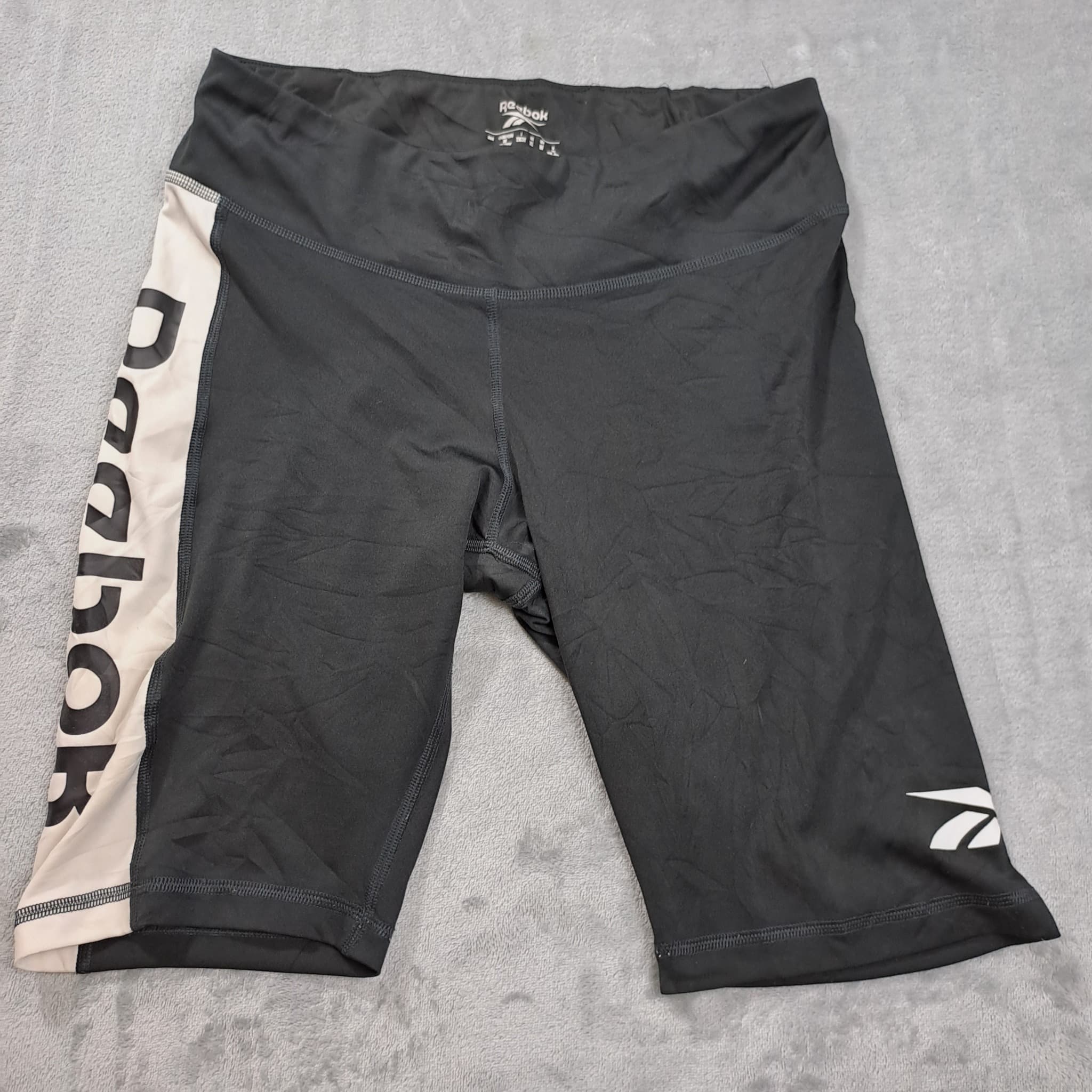 Reebok Women's Speedwick Logo Graphic Bike Shorts Black Size M — photo 1 of 8