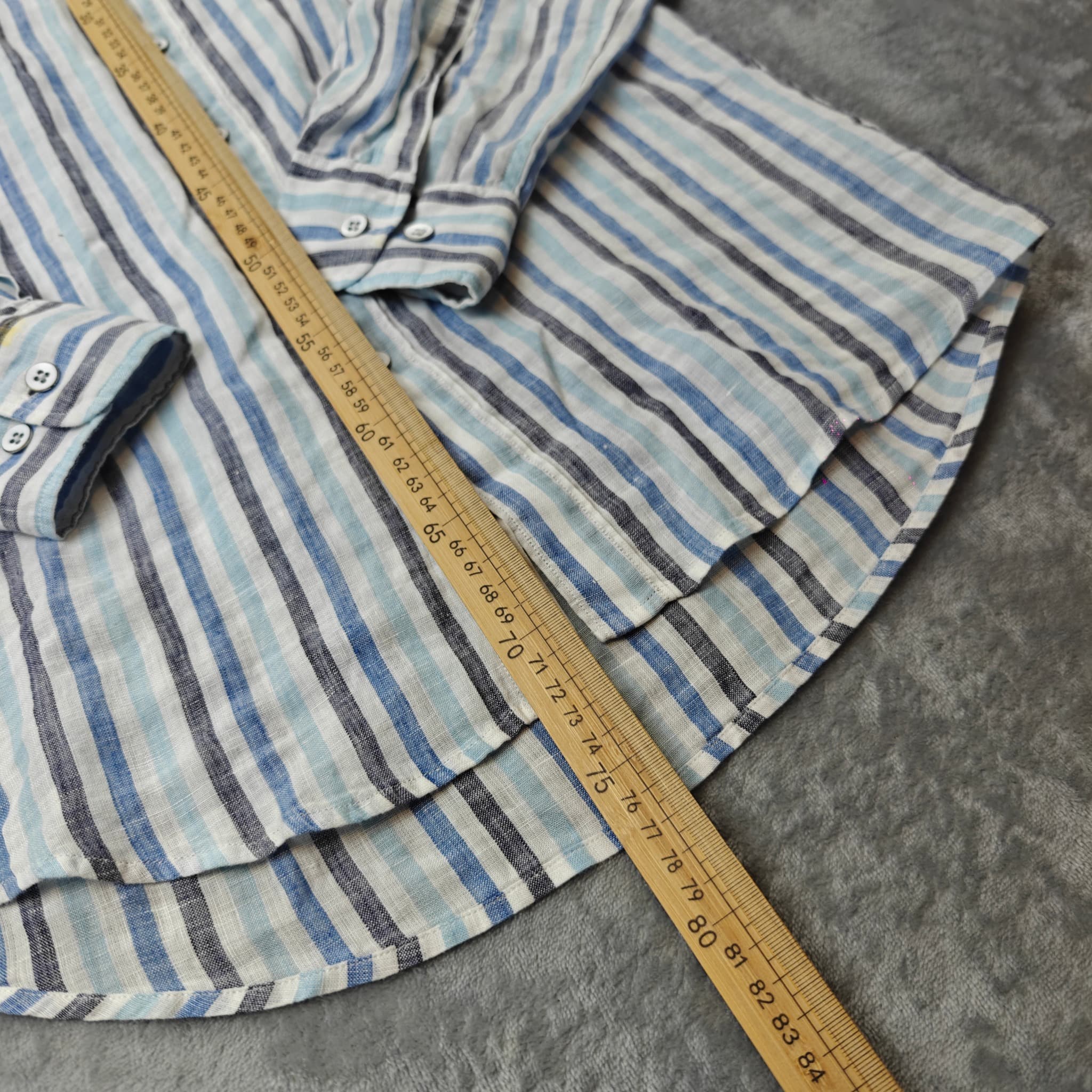 Rodd & Gunn Long Sleeve Linen Striped Shirt Men's Size XS White — photo 6 of 8