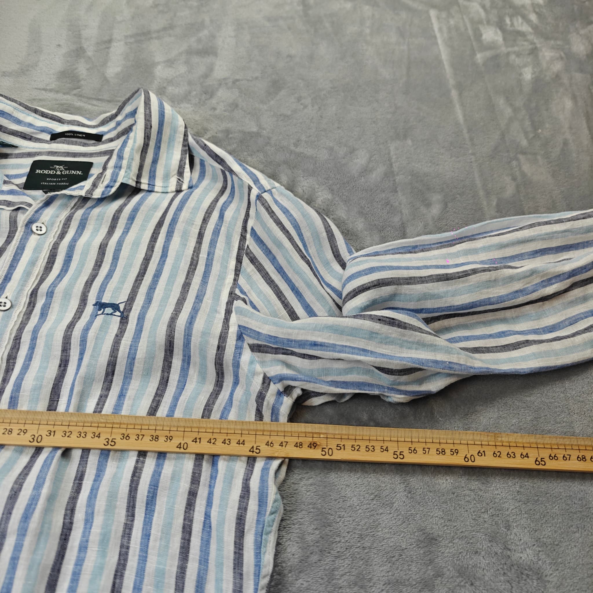 Rodd & Gunn Long Sleeve Linen Striped Shirt Men's Size XS White — photo 7 of 8