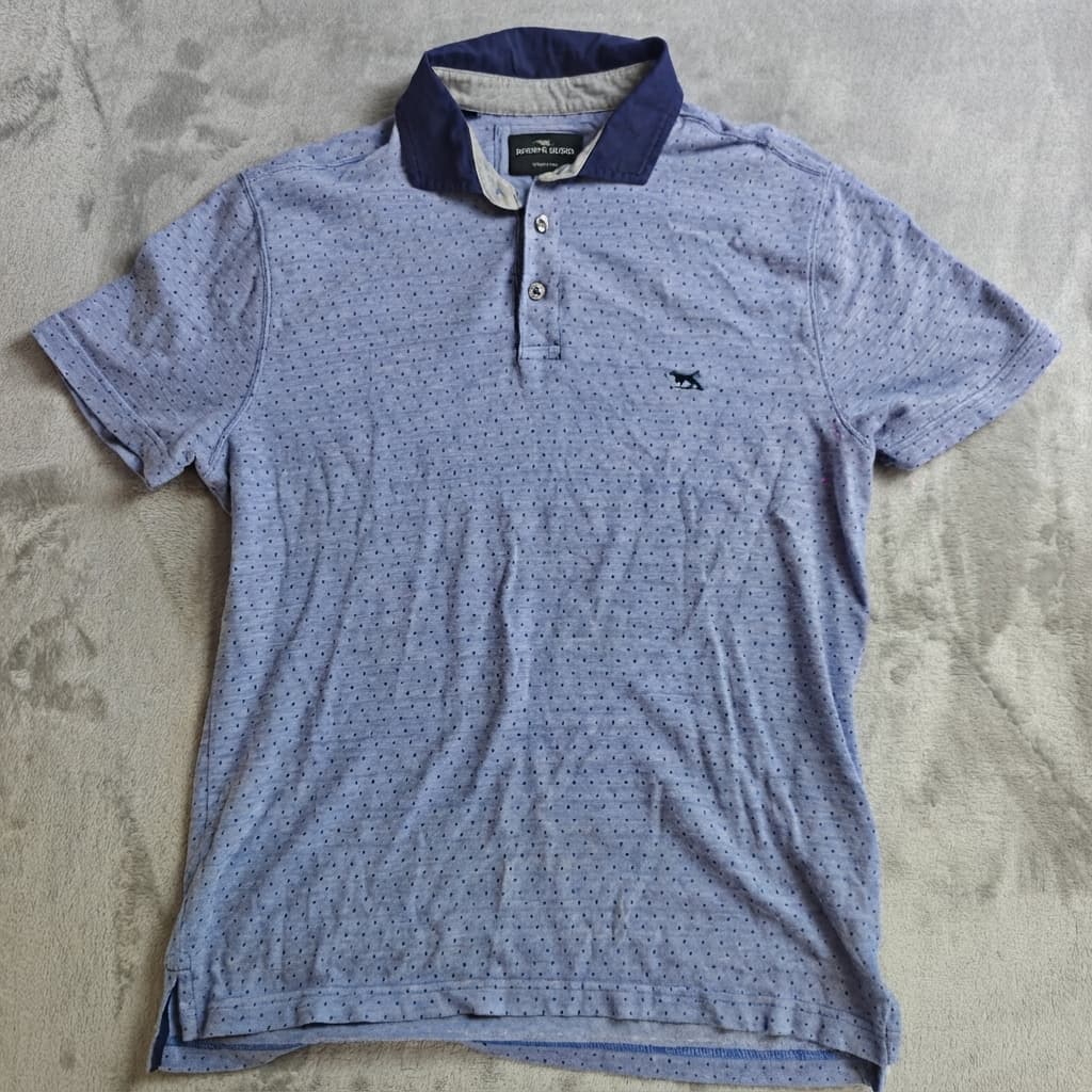 Rodd & Gunn Sports Fit Polo Shirt Men's Size M Blue Dot Print Short Sleeve — photo 1 of 7