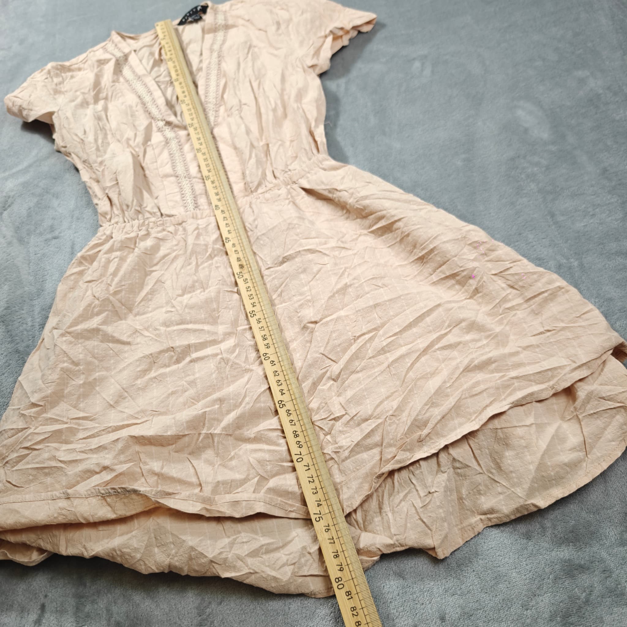Rusty Women's Beige Textured Mini Dress With Lace Trim Size 8 — photo 4 of 7