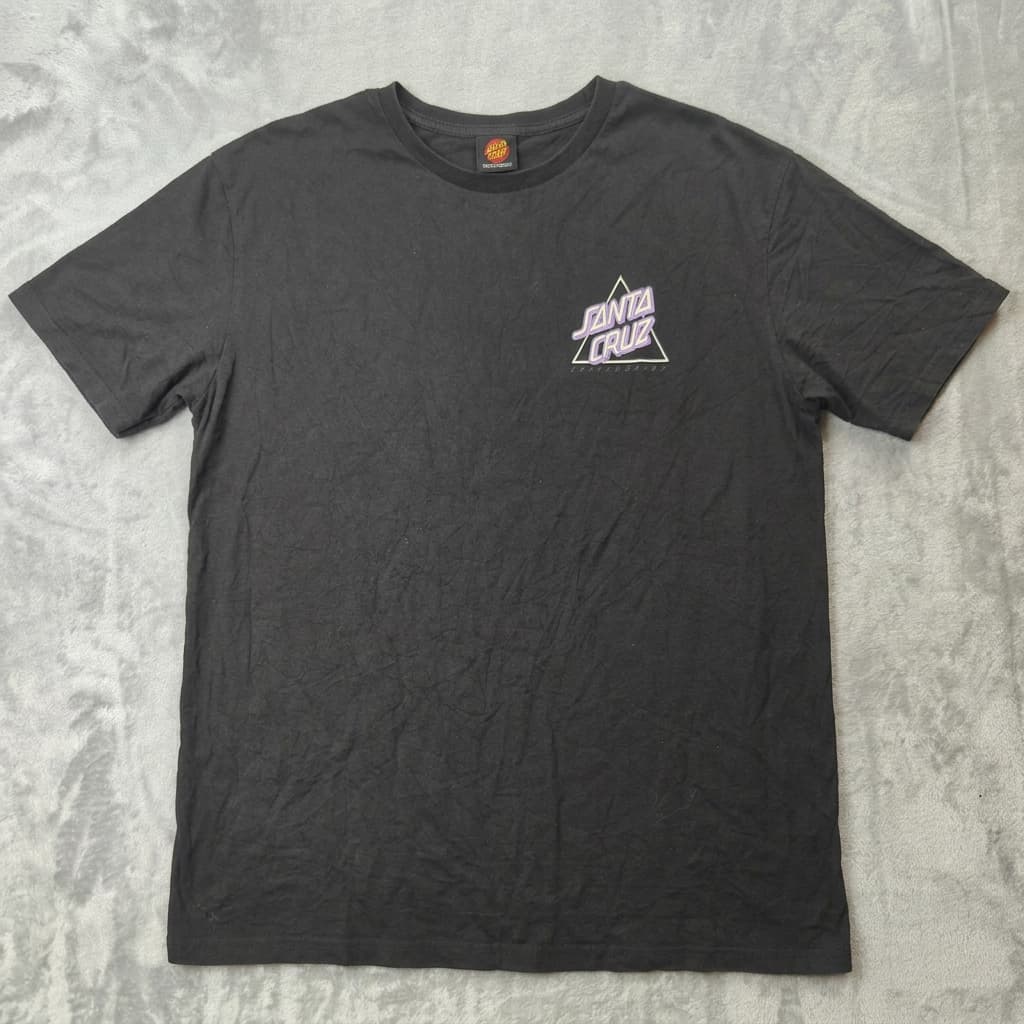 Santa Cruz Skateboards Triangle Logo Graphic T-Shirt Woman's Size 14 Black — photo 1 of 7