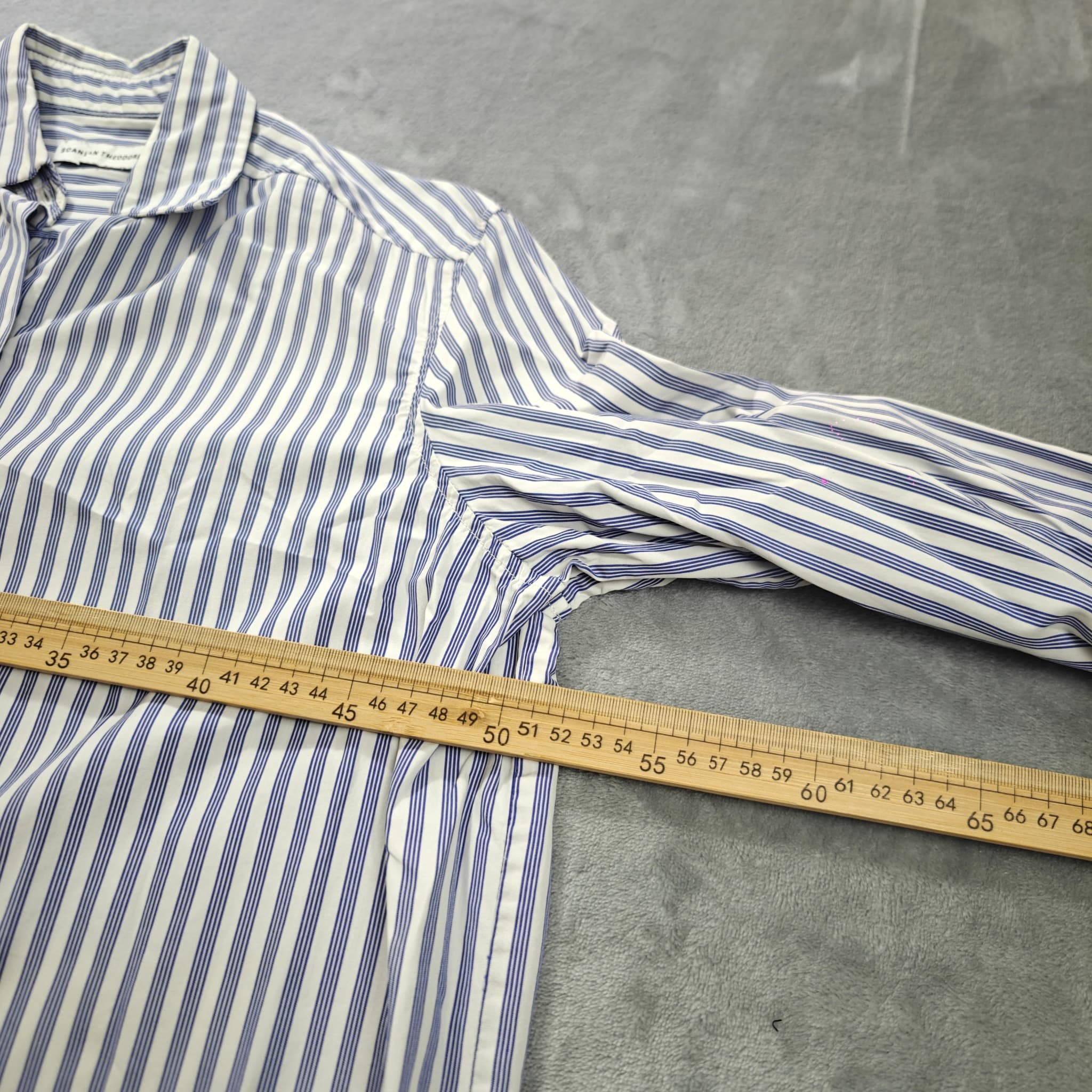 Scanlan Theodore Women's Blue & White Striped Button-Down Shirt Size 6 — photo 4 of 8