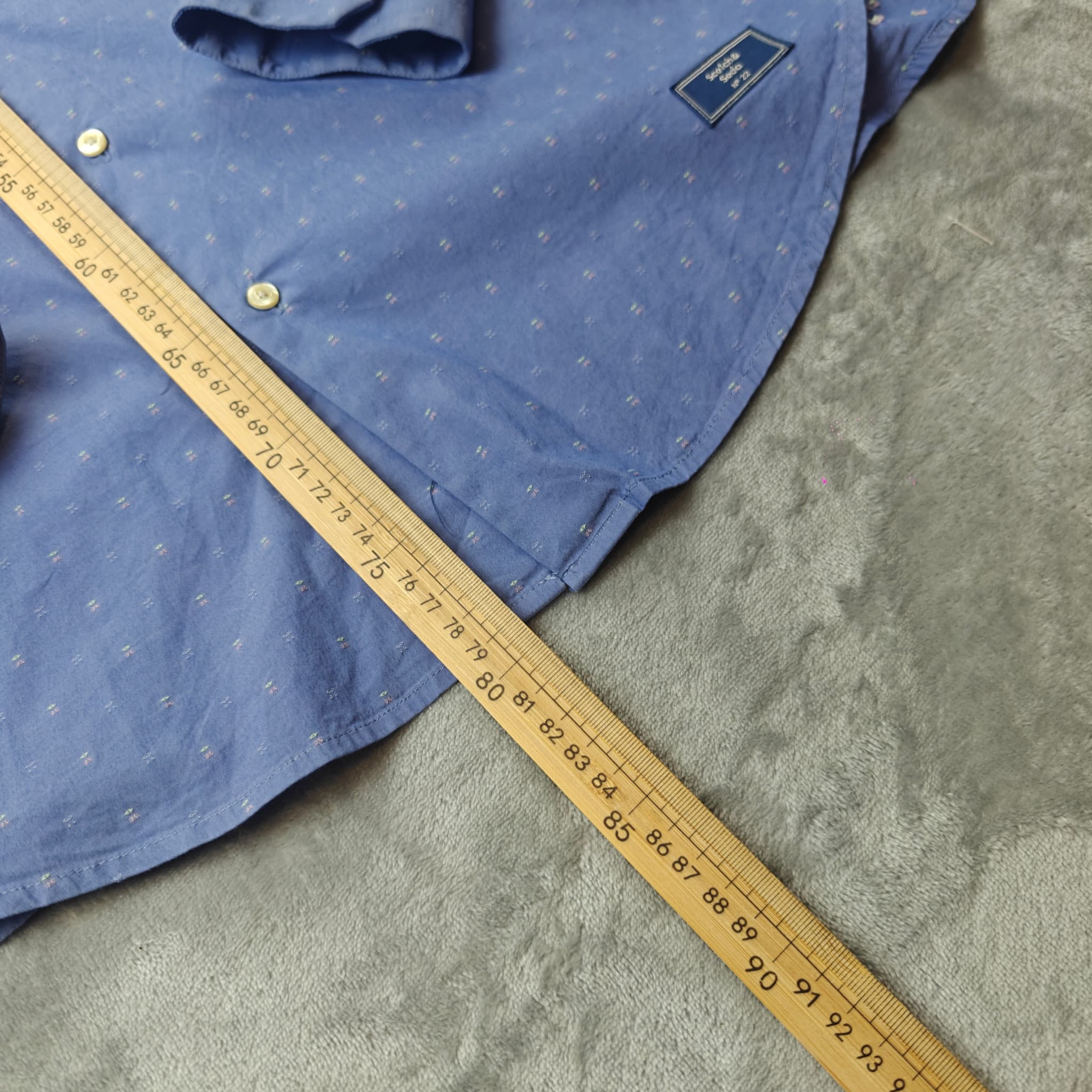 Scotch & Soda Men's Large Blue Micro-Print Stretch Long Sleeve Shirt — photo 4 of 6