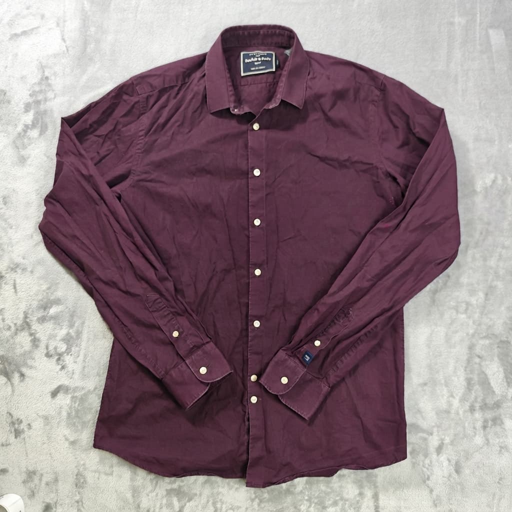 Scotch & Soda Slim Fit Long Sleeve Button-Down Shirt Men's Large Burgundy — photo 1 of 4