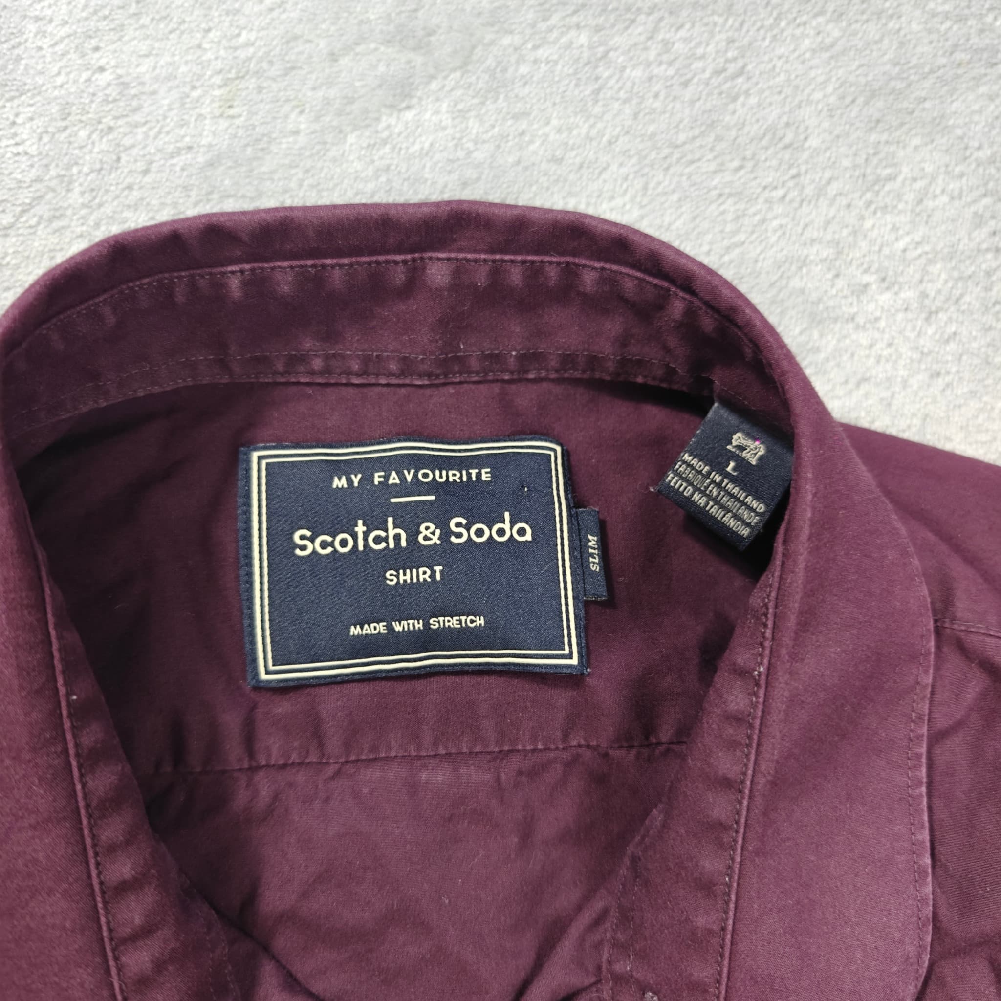 Scotch & Soda Slim Fit Long Sleeve Button-Down Shirt Men's Large Burgundy — photo 2 of 4