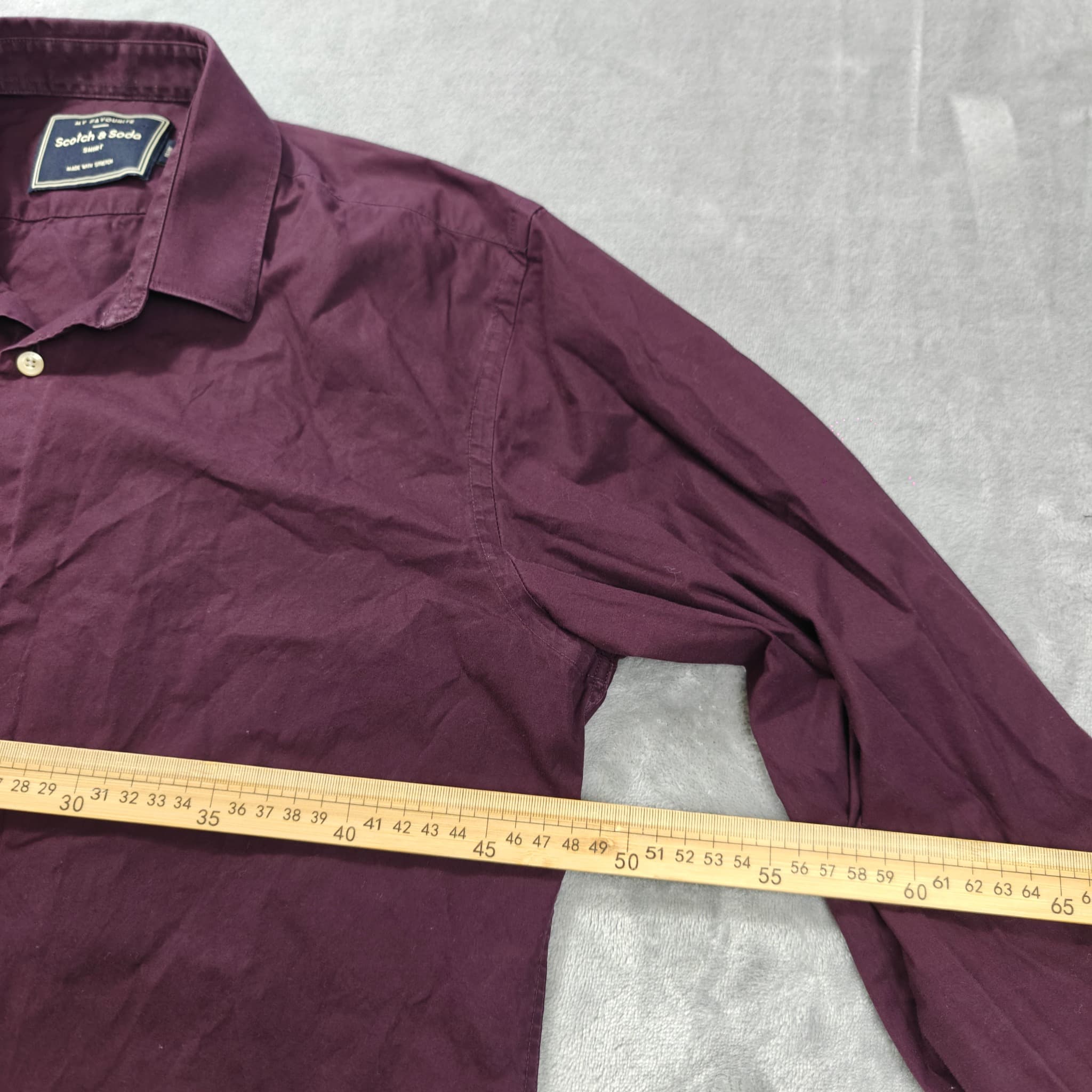 Scotch & Soda Slim Fit Long Sleeve Button-Down Shirt Men's Large Burgundy — photo 3 of 4