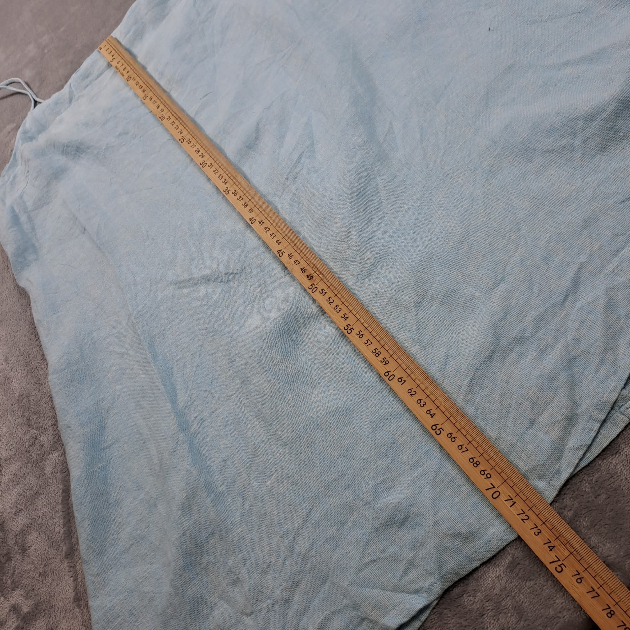 Seed Heritage Light Blue Linen Spaghetti Strap Midi Dress Size 16 — photo 6 of 6