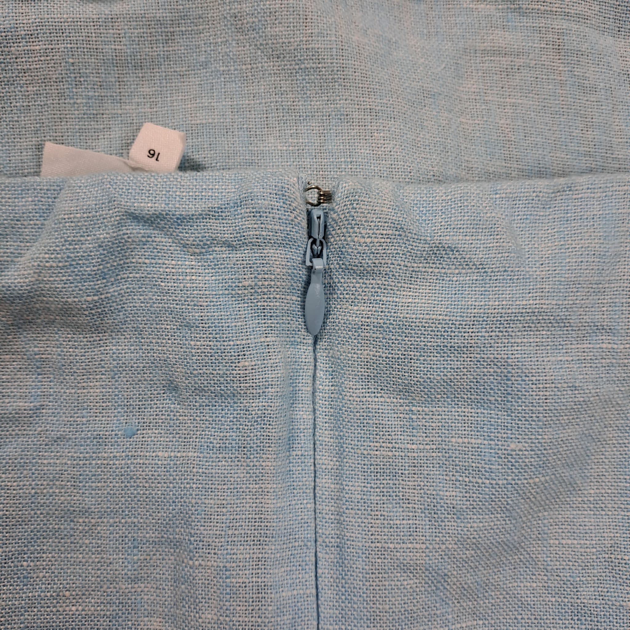 Seed Heritage Light Blue Linen Spaghetti Strap Midi Dress Size 16 — photo 3 of 6