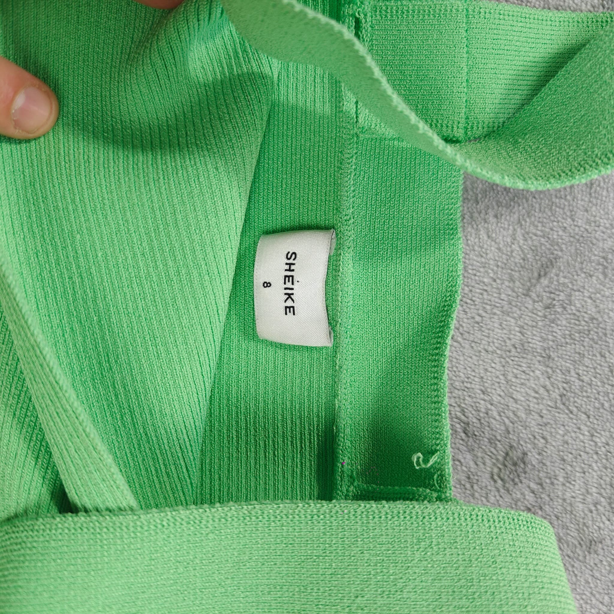 Sheike Green Bandage Wrap Crop Top Women's Size 8 Ribbed Knit — photo 2 of 7