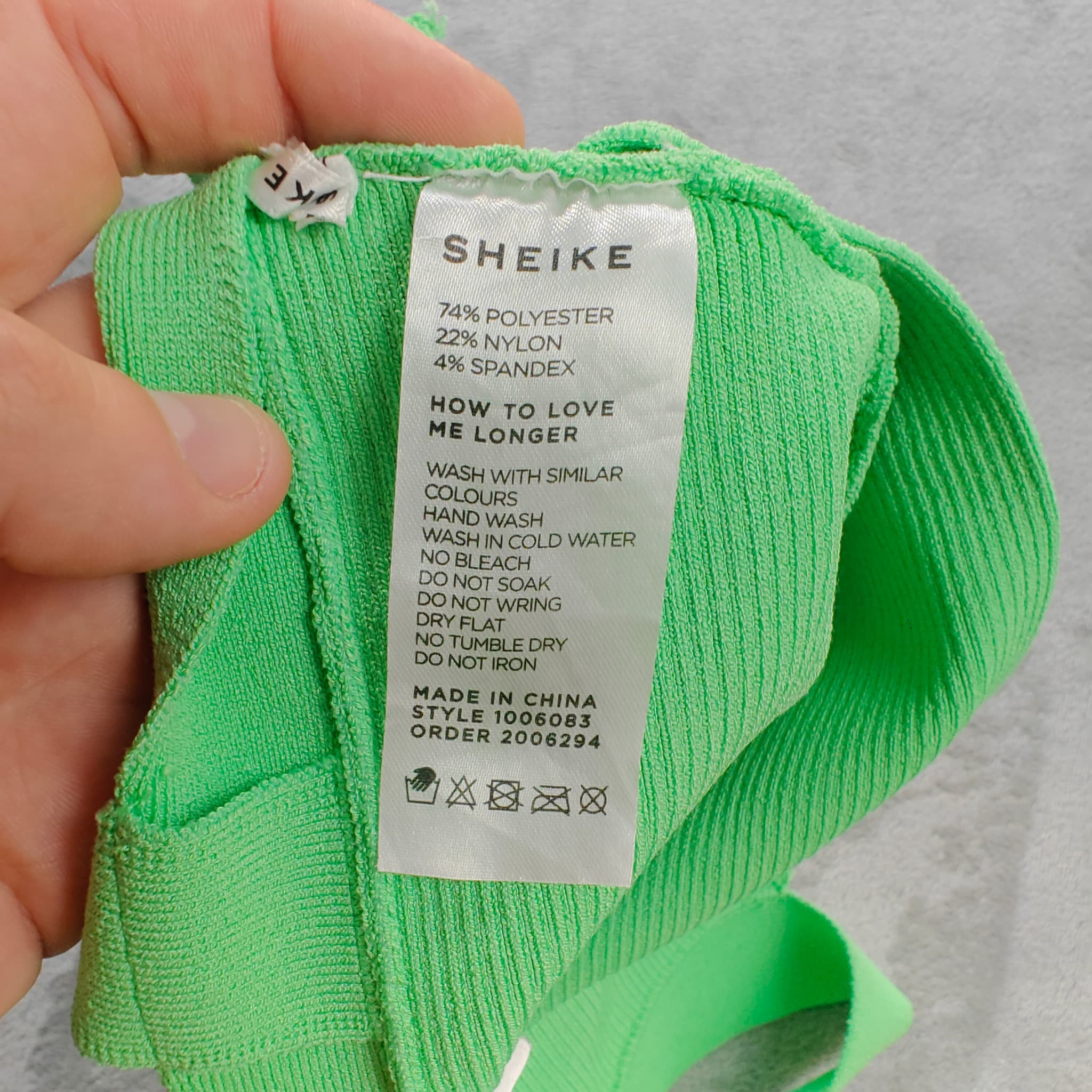 Sheike Green Bandage Wrap Crop Top Women's Size 8 Ribbed Knit — photo 3 of 7