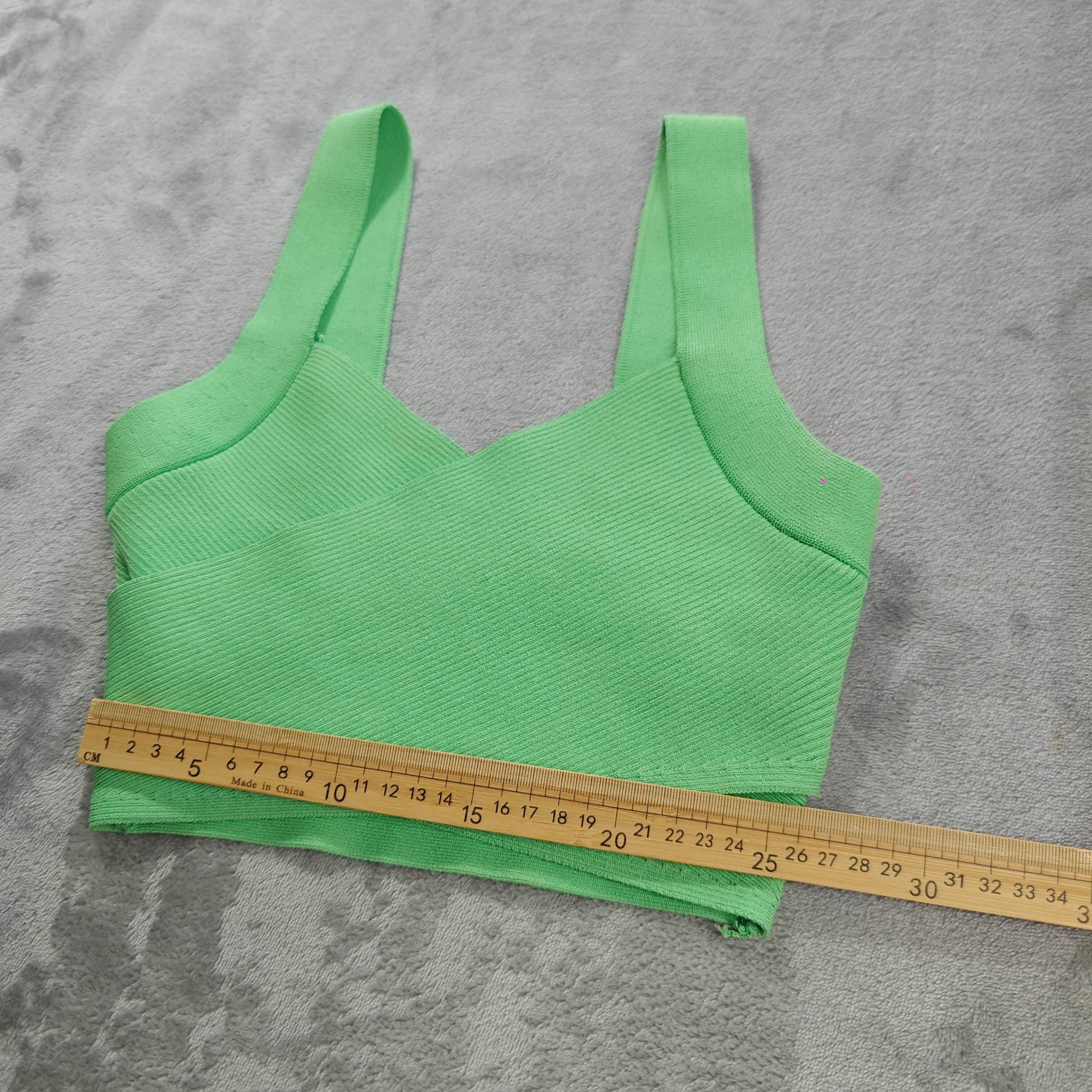 Sheike Green Bandage Wrap Crop Top Women's Size 8 Ribbed Knit — photo 5 of 7
