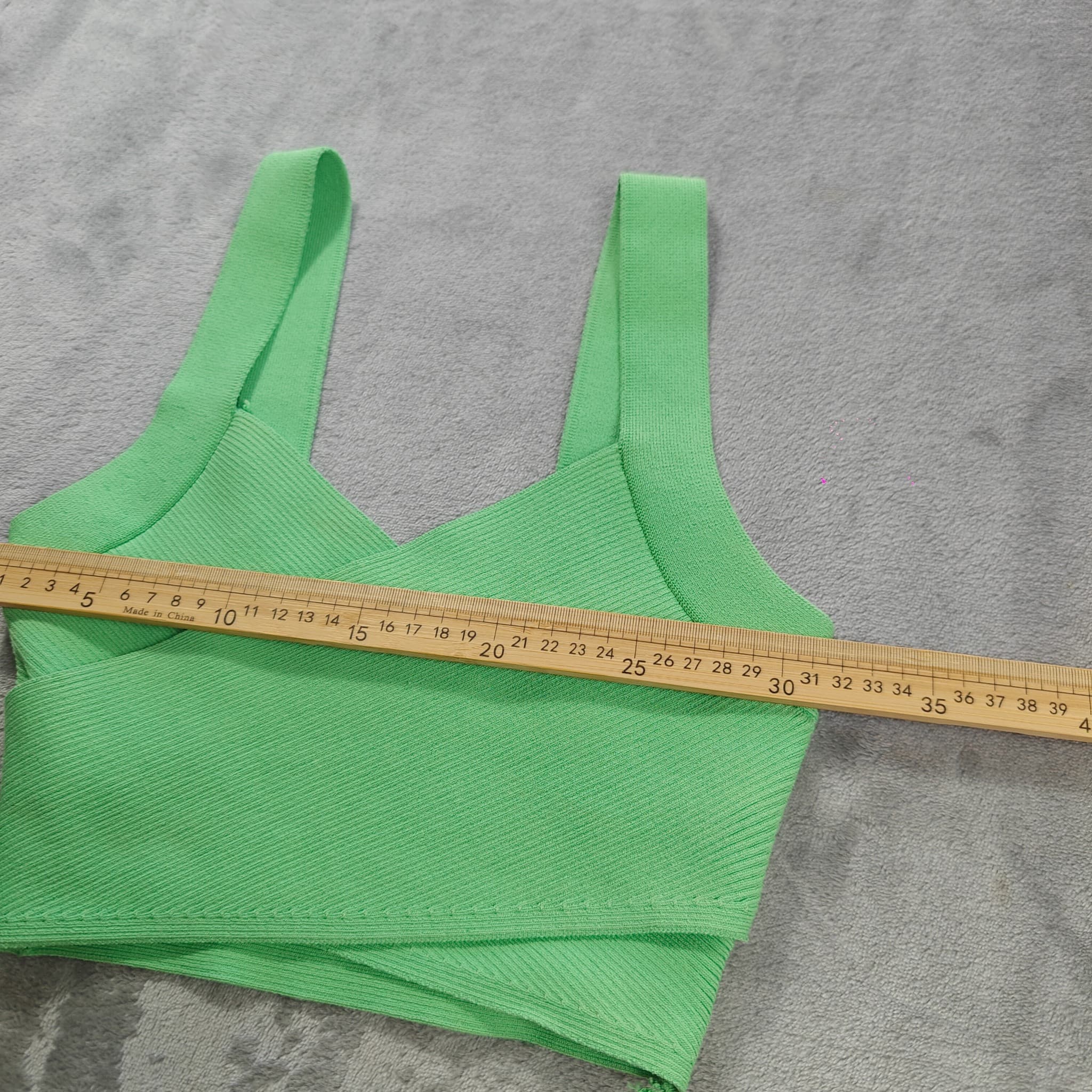 Sheike Green Bandage Wrap Crop Top Women's Size 8 Ribbed Knit — photo 6 of 7