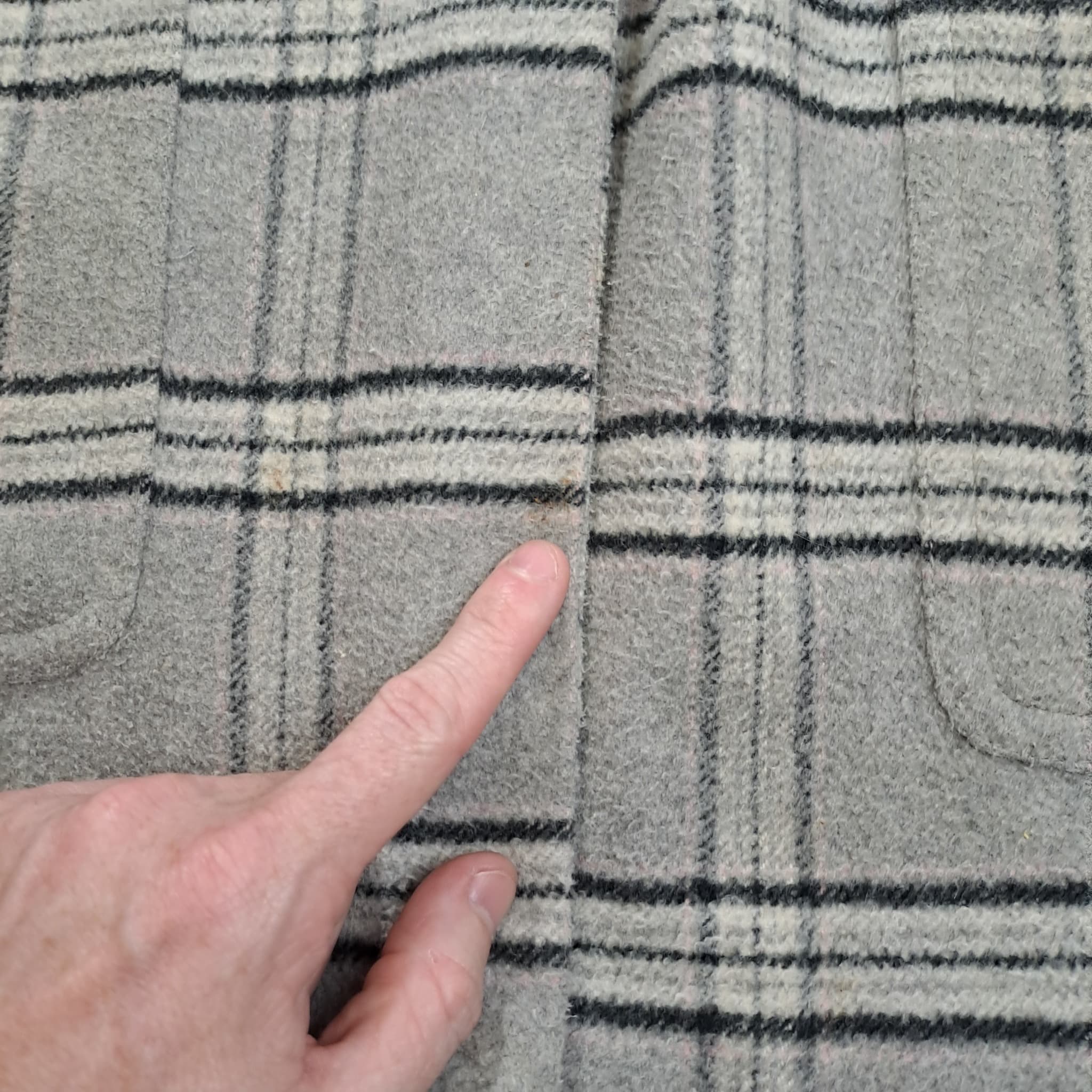 Sussan Women's Plaid Wool-Blend Duffle Coat Grey Size 8 — photo 5 of 10