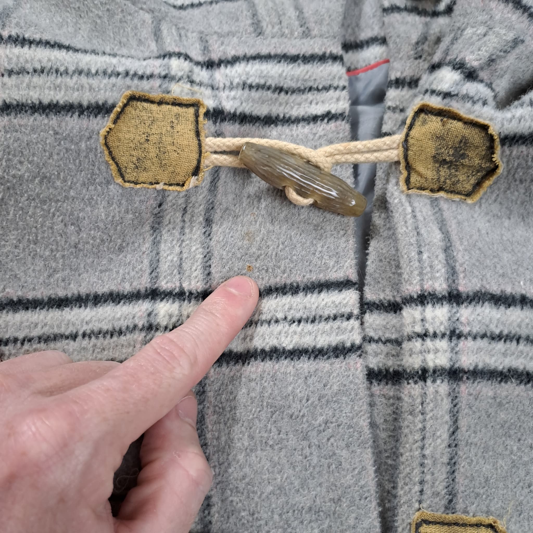 Sussan Women's Plaid Wool-Blend Duffle Coat Grey Size 8 — photo 6 of 10