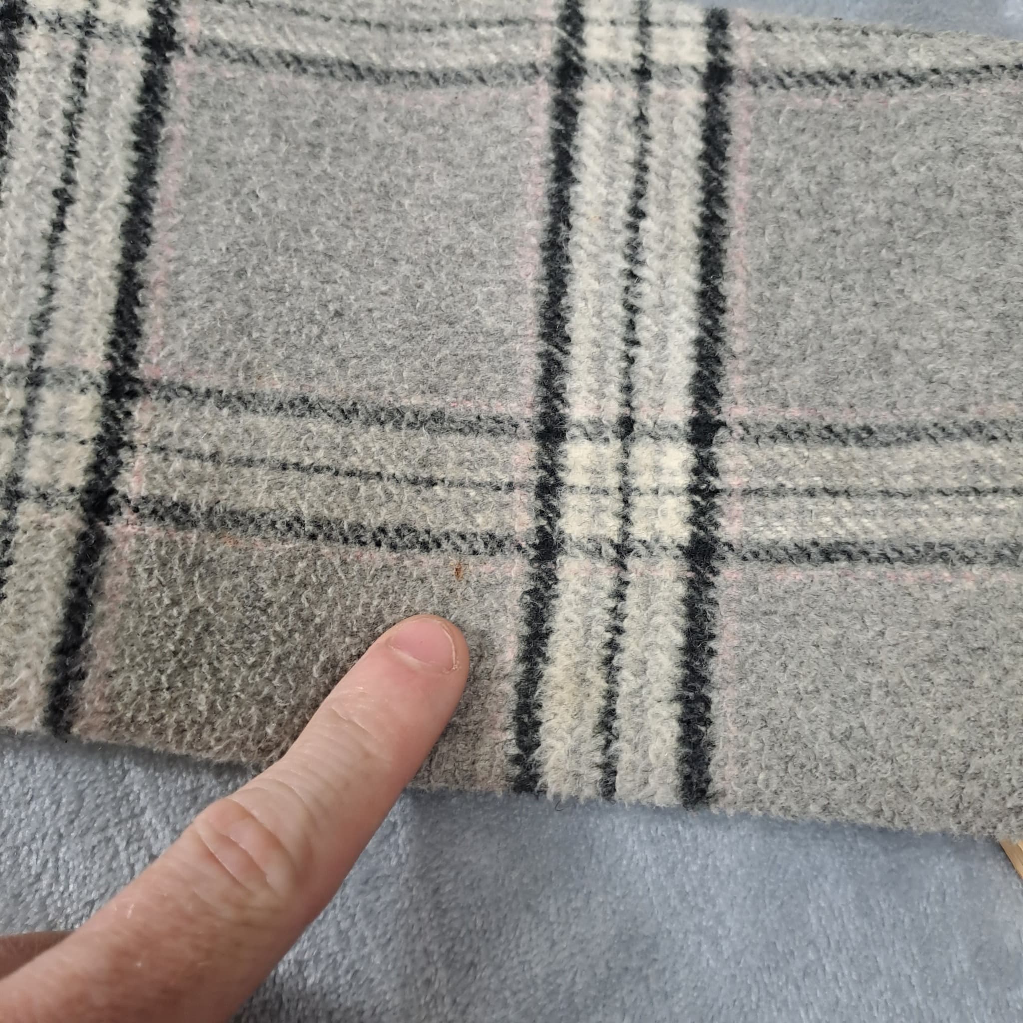 Sussan Women's Plaid Wool-Blend Duffle Coat Grey Size 8 — photo 7 of 10