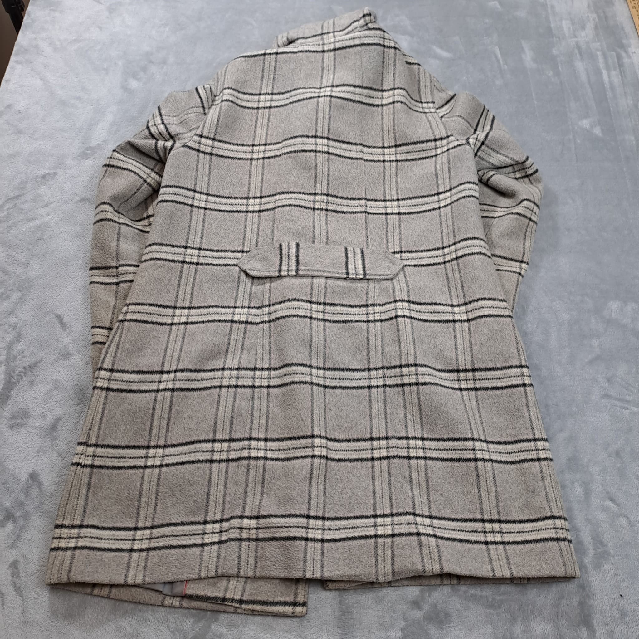 Sussan Women's Plaid Wool-Blend Duffle Coat Grey Size 8 — photo 8 of 10