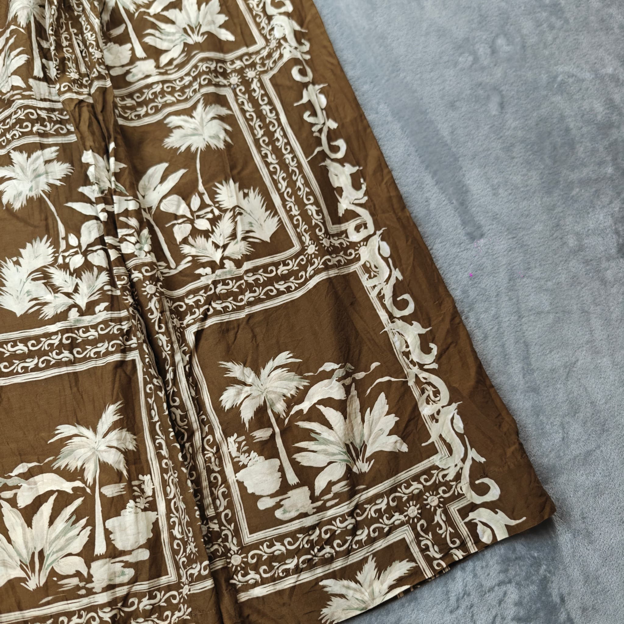 Hansen & Gretel Wide Leg Pants Women's XS Brown Tropical Comfy — photo 6 of 7
