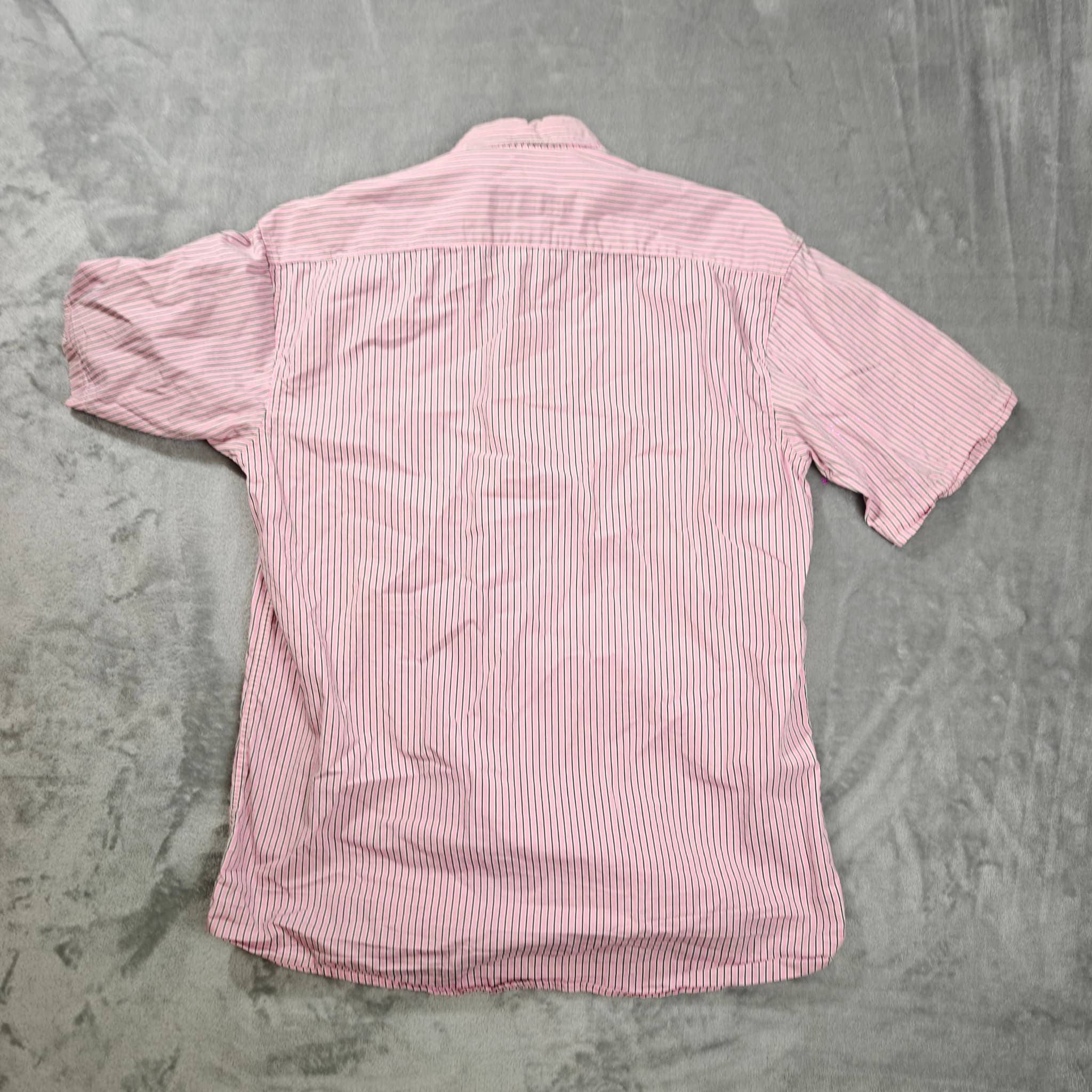 Tommy Hilfiger Button Down Shirt Men's XL Pink Striped Short Sleeve — photo 5 of 5