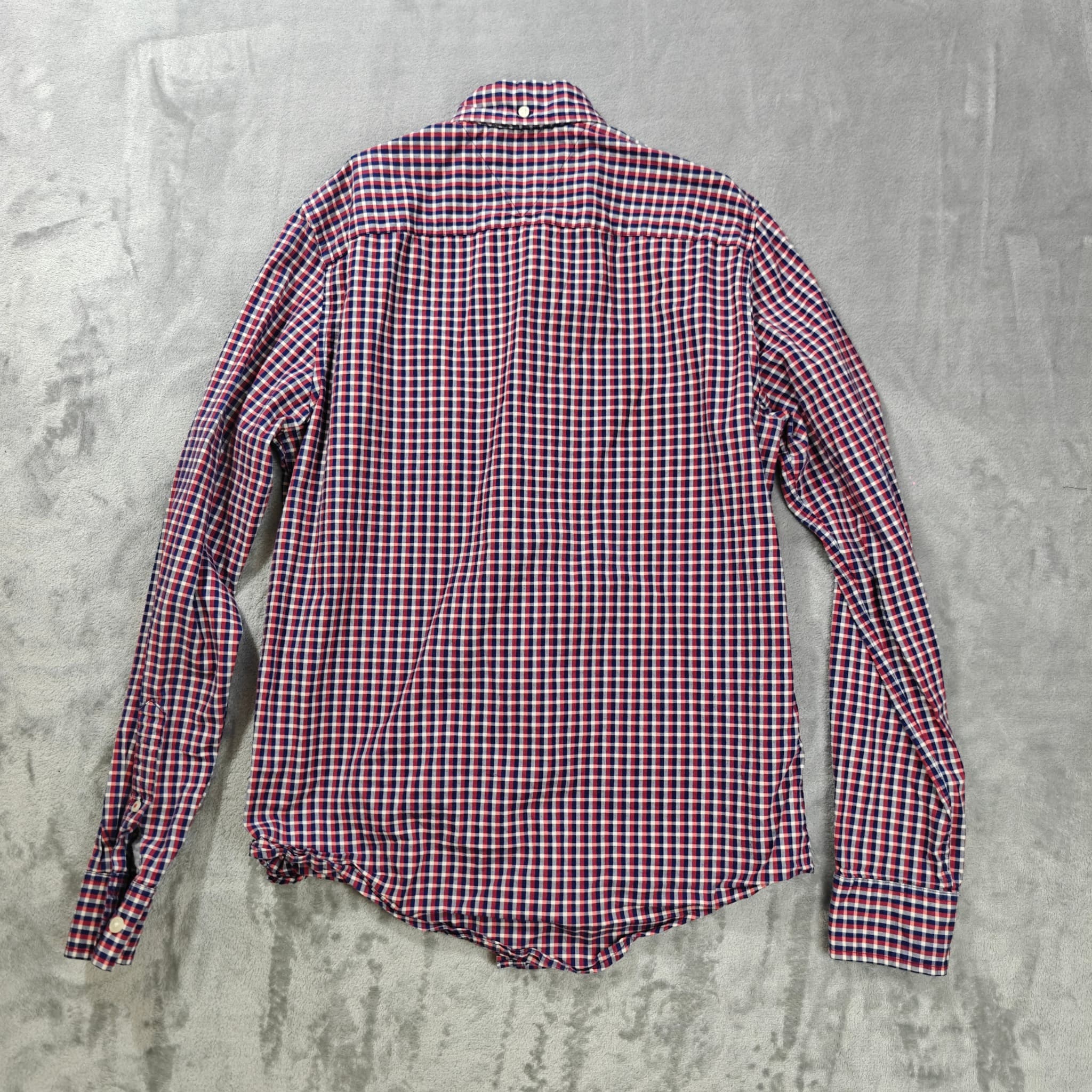 Tommy Hilfiger Men's Slim Fit Plaid Button-Down Shirt Red Blue Size S — photo 7 of 7