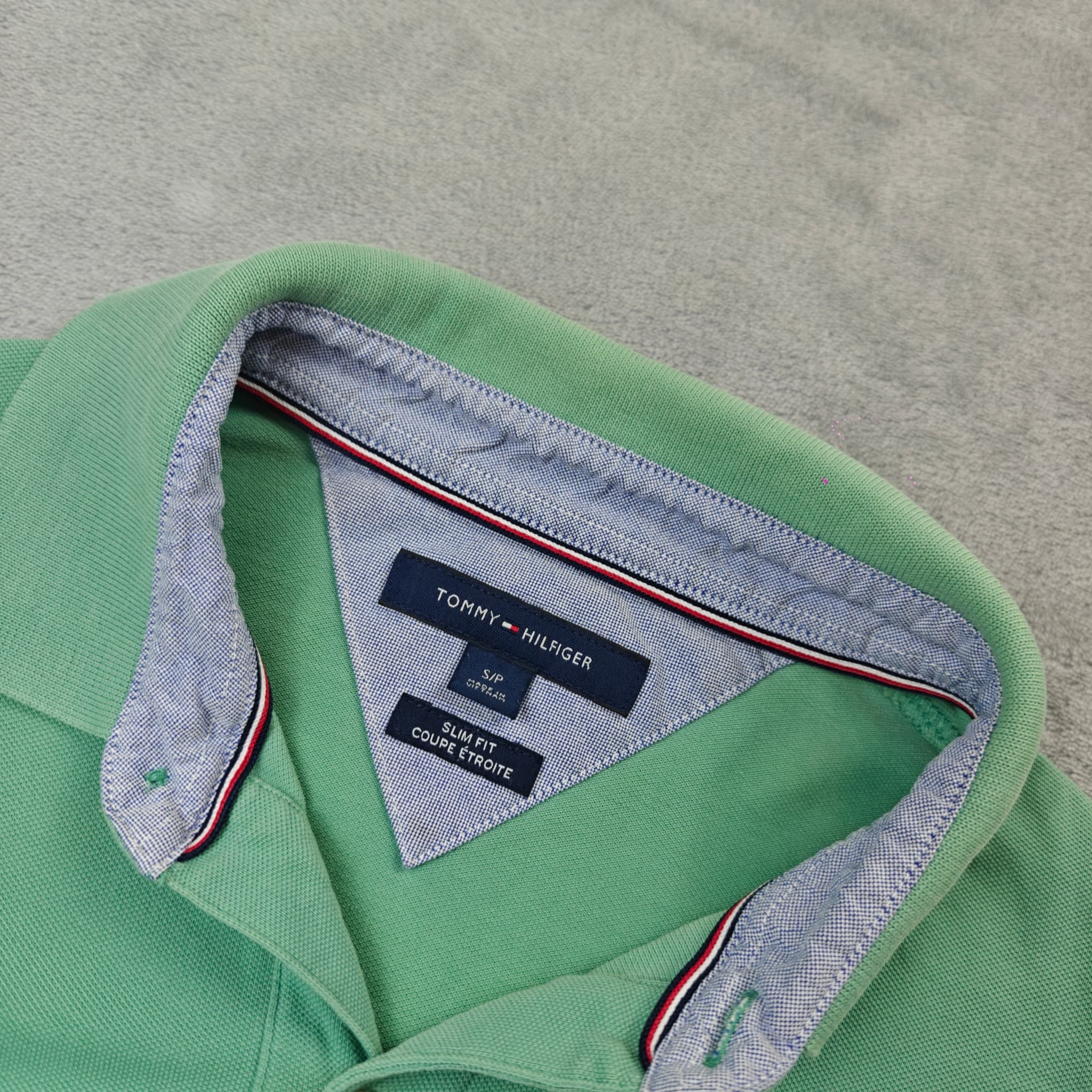 Tommy Hilfiger Slim Fit Polo Shirt Men's Small Green Work Business — photo 2 of 6