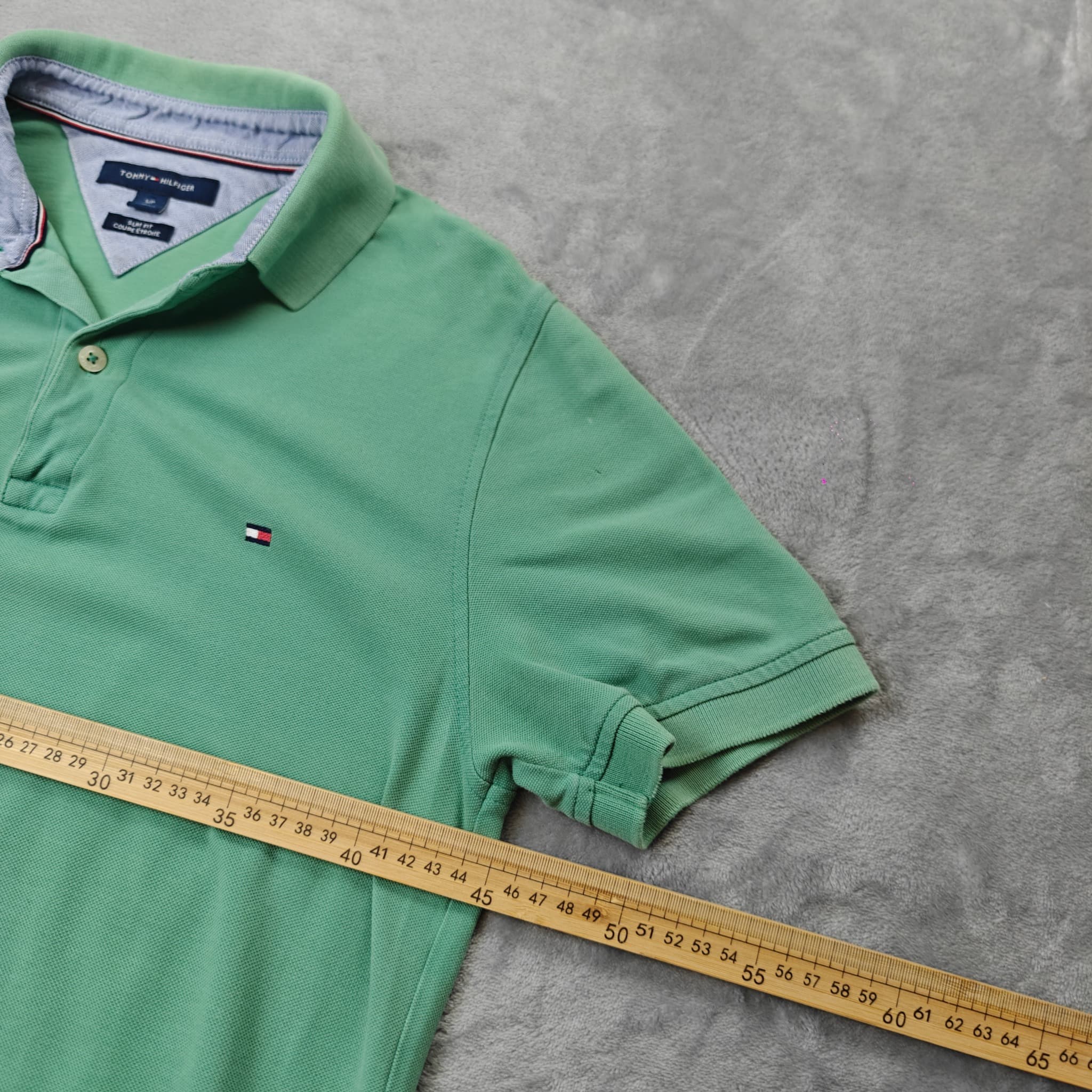 Tommy Hilfiger Slim Fit Polo Shirt Men's Small Green Work Business — photo 4 of 6
