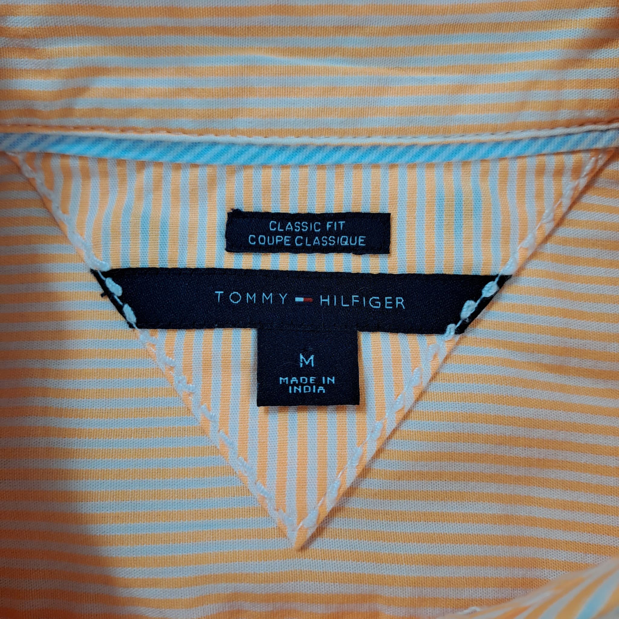 Tommy Hilfiger Women's Peach Striped Long Sleeve Button-Down Shirt Size M — photo 2 of 7