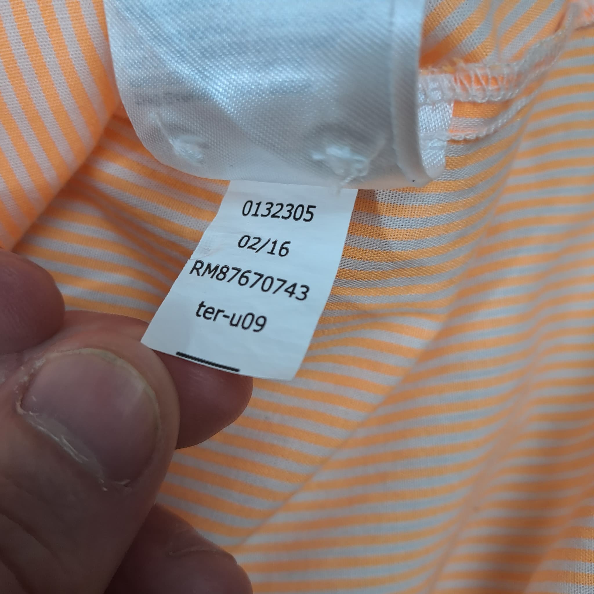 Tommy Hilfiger Women's Peach Striped Long Sleeve Button-Down Shirt Size M — photo 6 of 7