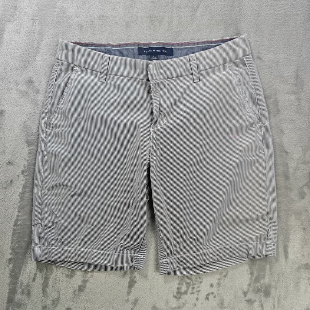 Tommy Hilfiger Women's Seersucker Striped Chino Shorts Blue White Size 4 — photo 1 of 7