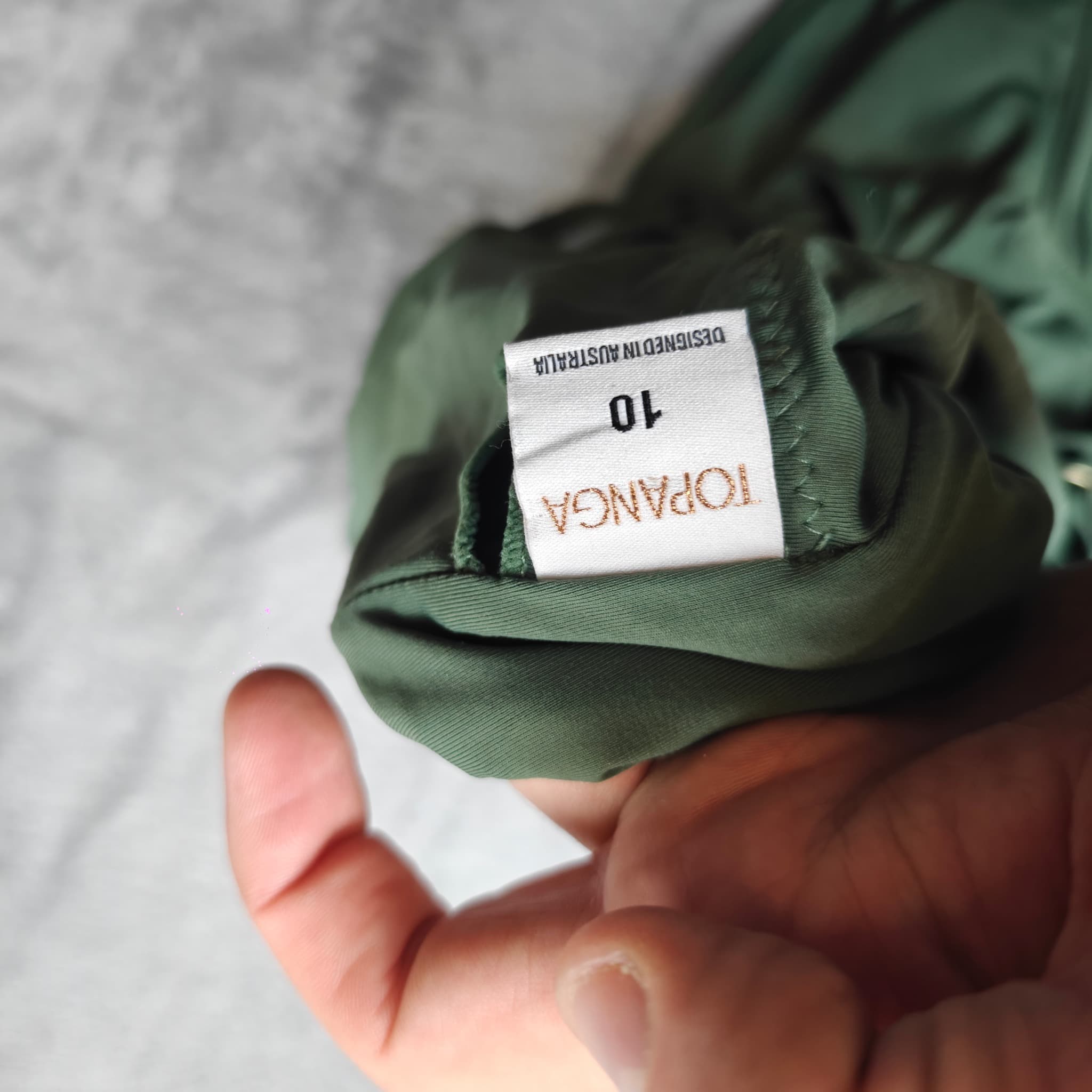 Topanga Olive Green Lace-Up Front One-Piece Swimsuit - Size 10 — photo 3 of 7