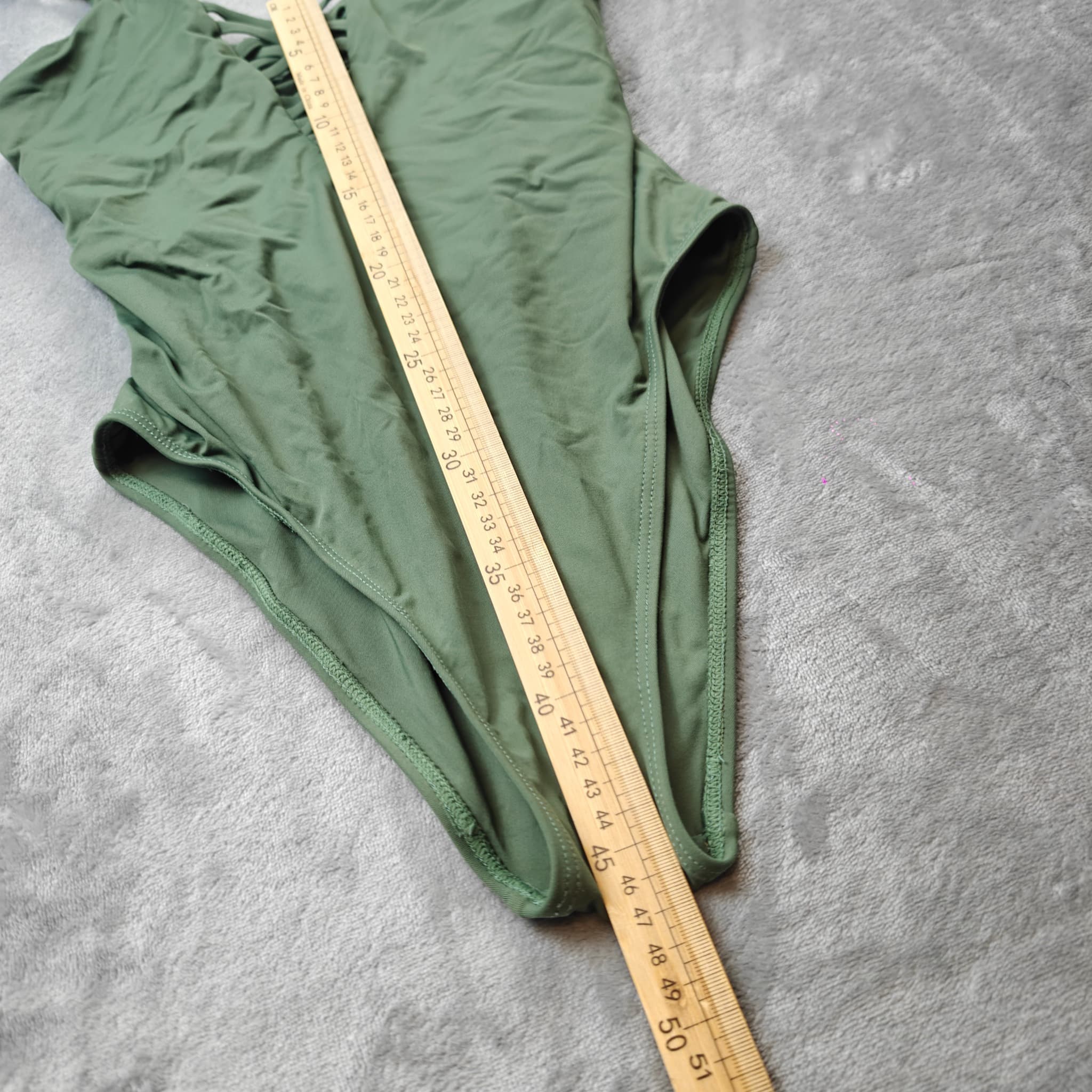 Topanga Olive Green Lace-Up Front One-Piece Swimsuit - Size 10 — photo 4 of 7