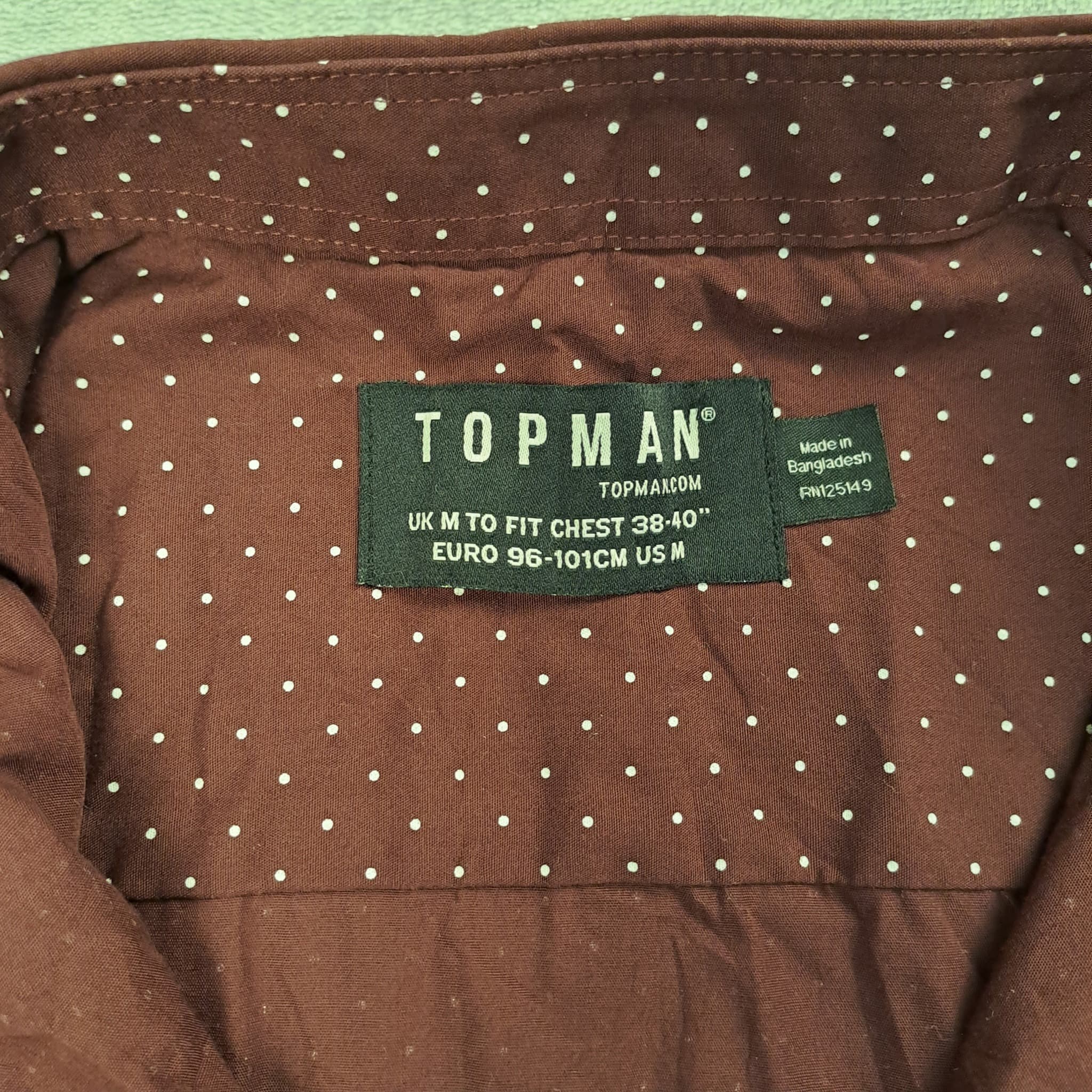 Topman Burgundy Polka Dot Short Sleeve Button Down Shirt — photo 2 of 7
