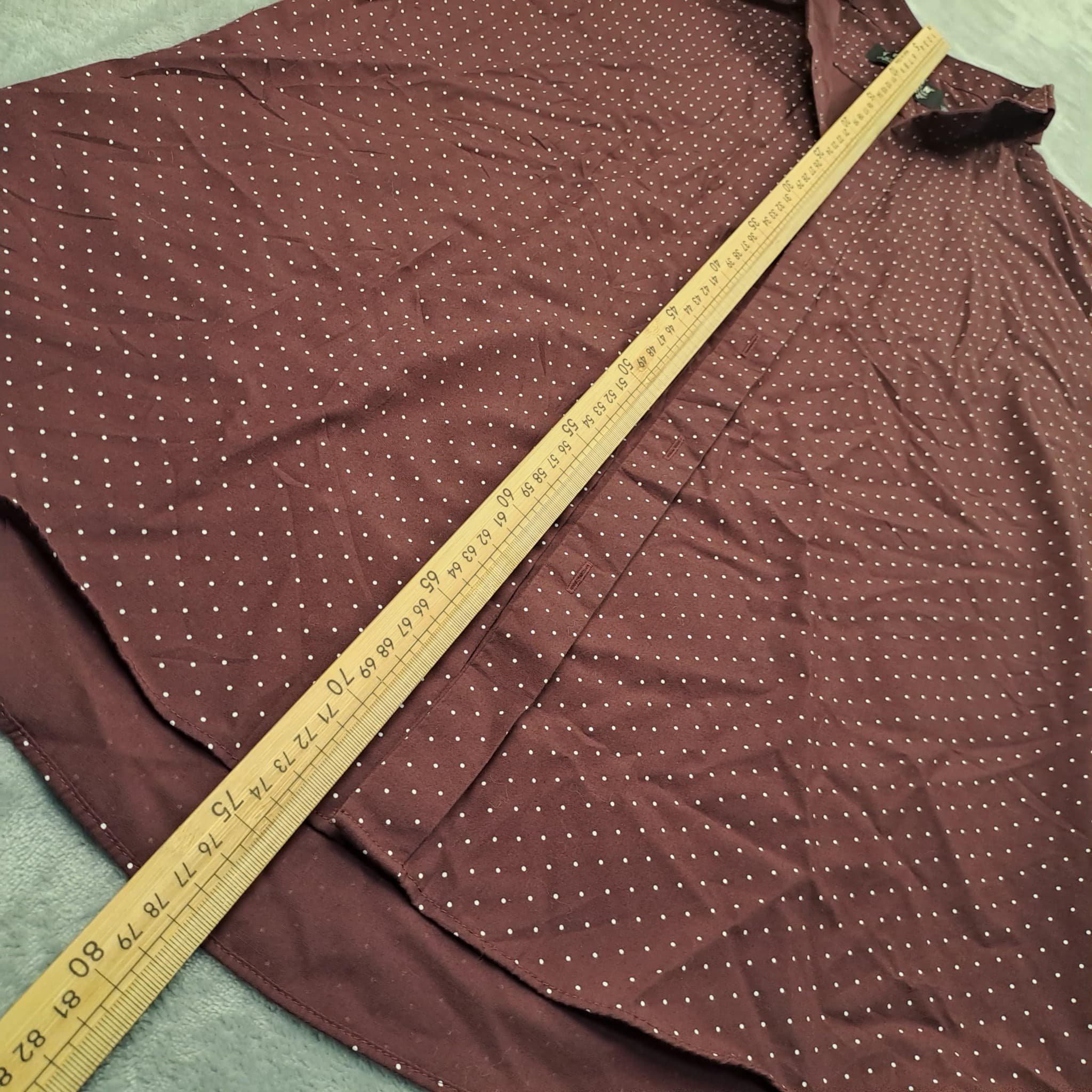 Topman Burgundy Polka Dot Short Sleeve Button Down Shirt — photo 4 of 7