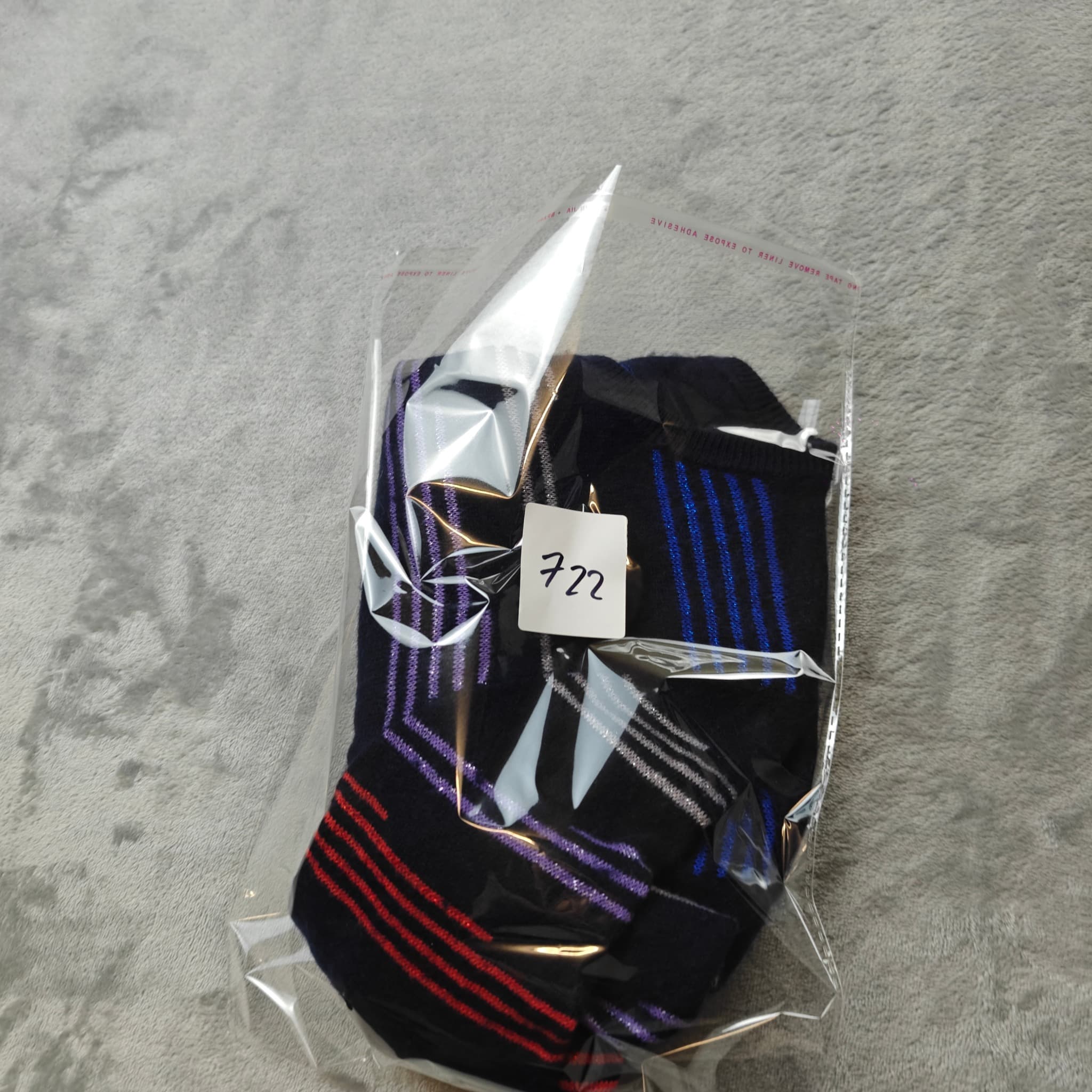 Vintage Marcs Striped Knit Sweater Woman's Large Navy Blue Multi-Coloured — photo 7 of 7
