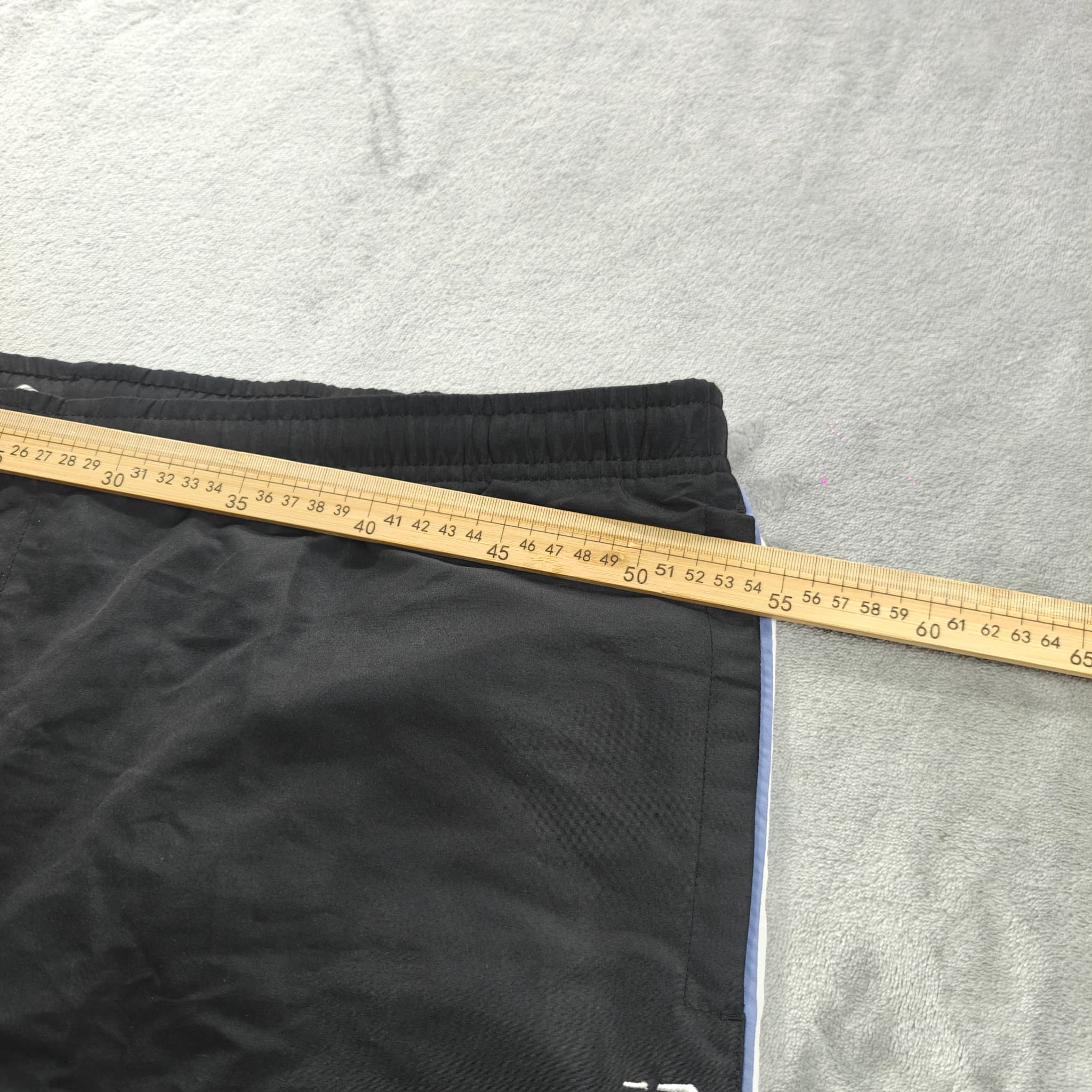 Vintage New Balance Women's Black Nylon Track Pants Size XL White Blue Stripe Athletic — photo 3 of 7