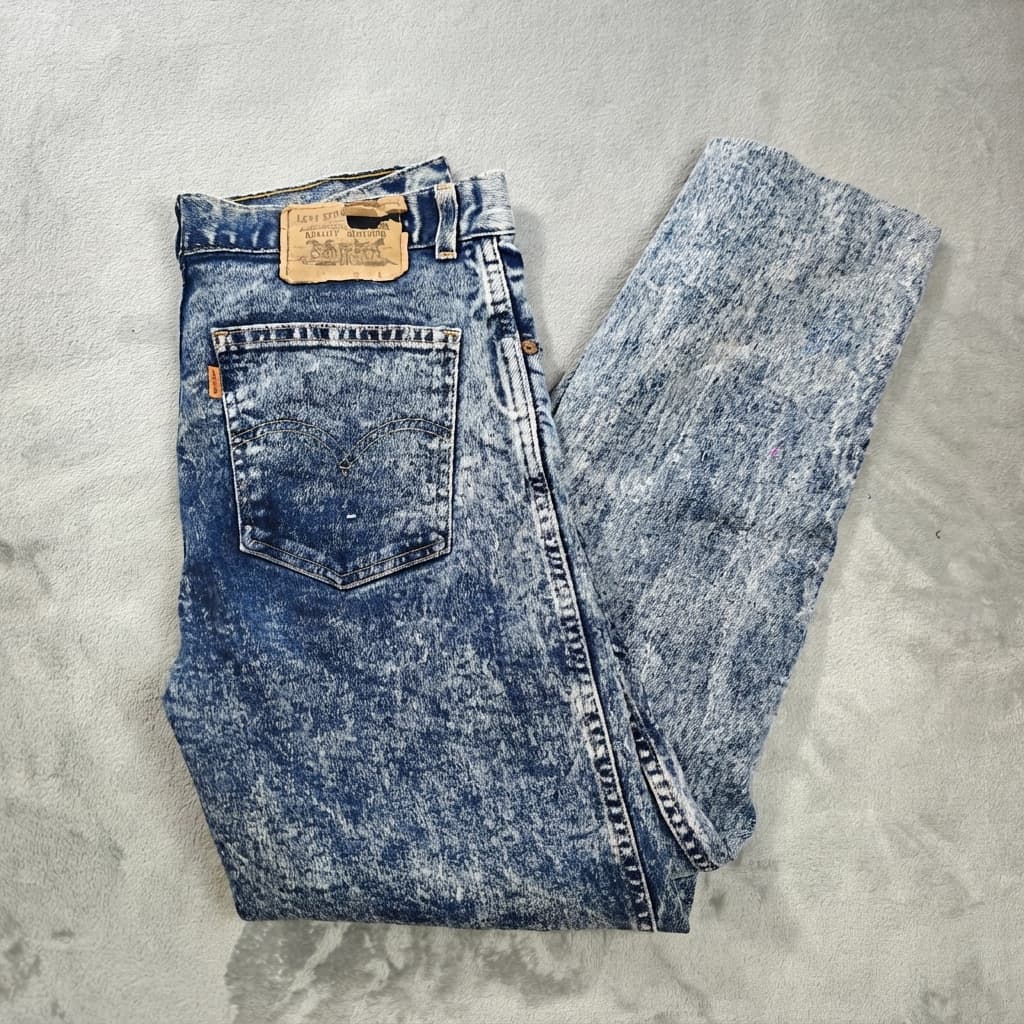 Vintage Orange Tab Acid Wash Jeans Men's W34 L34 Blue 80s USA — photo 1 of 9