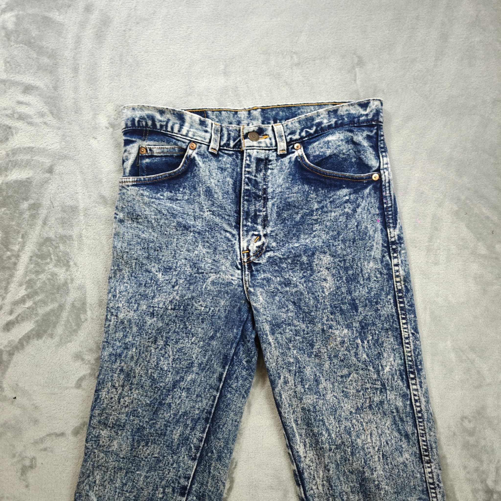 Vintage Orange Tab Acid Wash Jeans Men's W34 L34 Blue 80s USA — photo 3 of 9