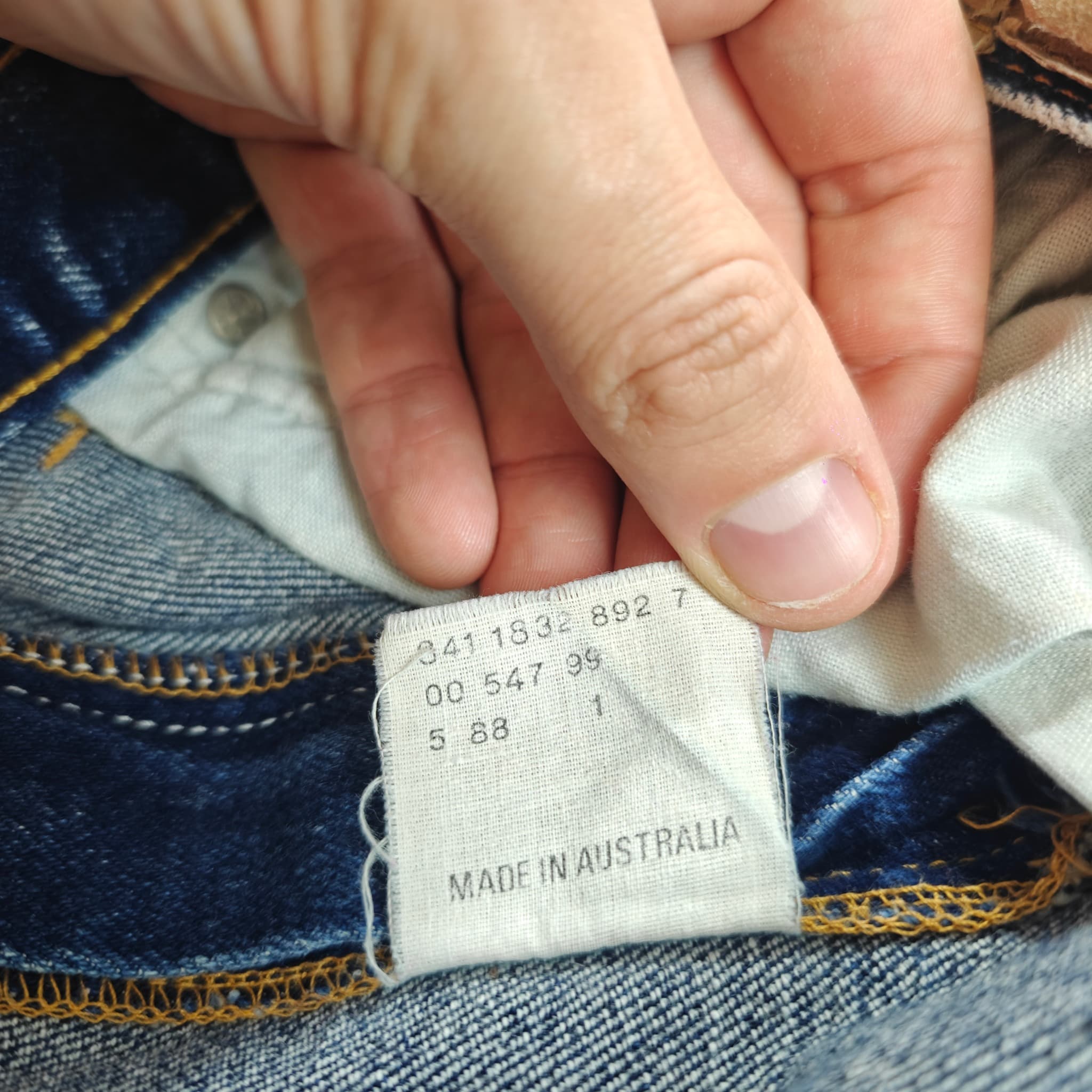 Vintage Orange Tab Acid Wash Jeans Men's W34 L34 Blue 80s USA — photo 4 of 9