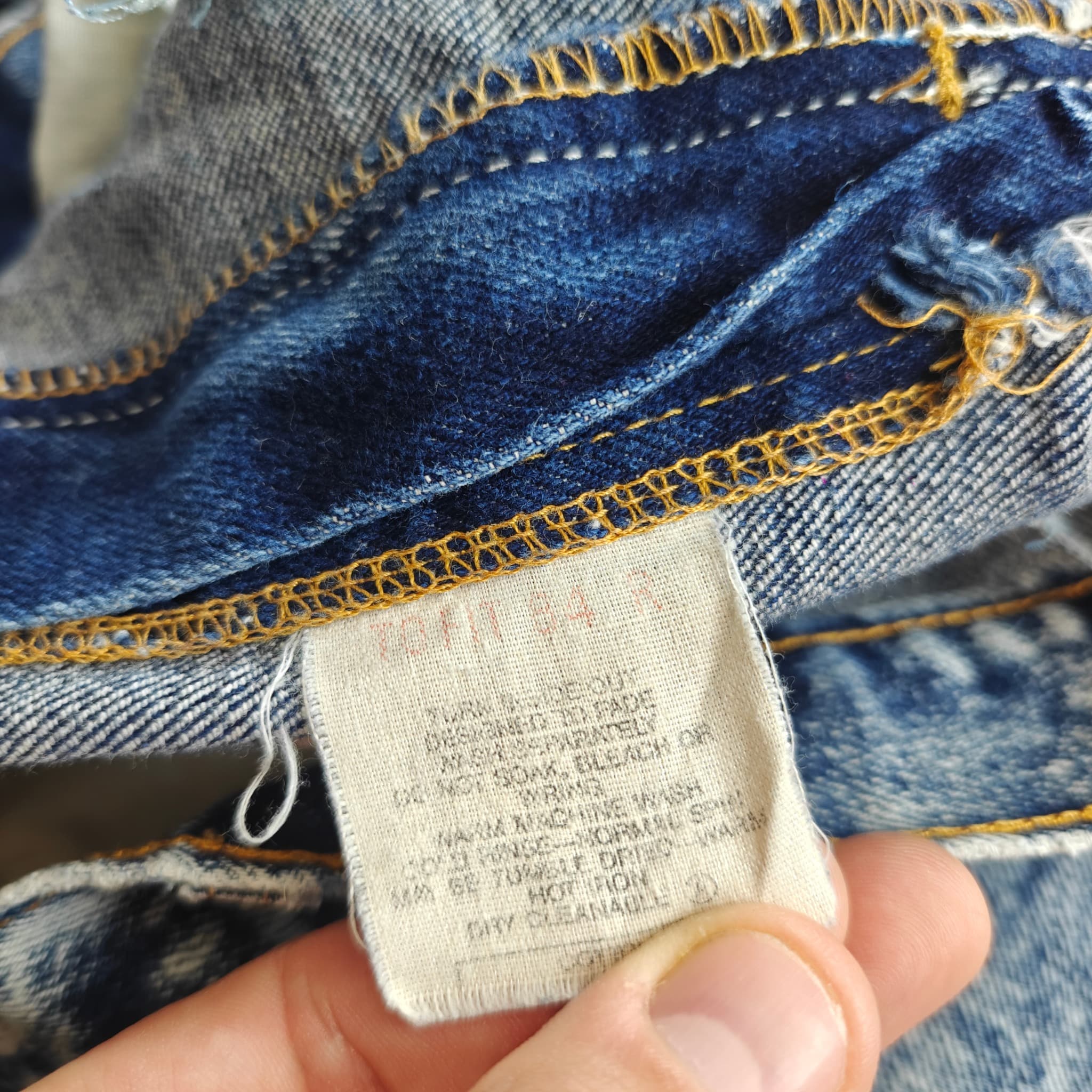 Vintage Orange Tab Acid Wash Jeans Men's W34 L34 Blue 80s USA — photo 5 of 9
