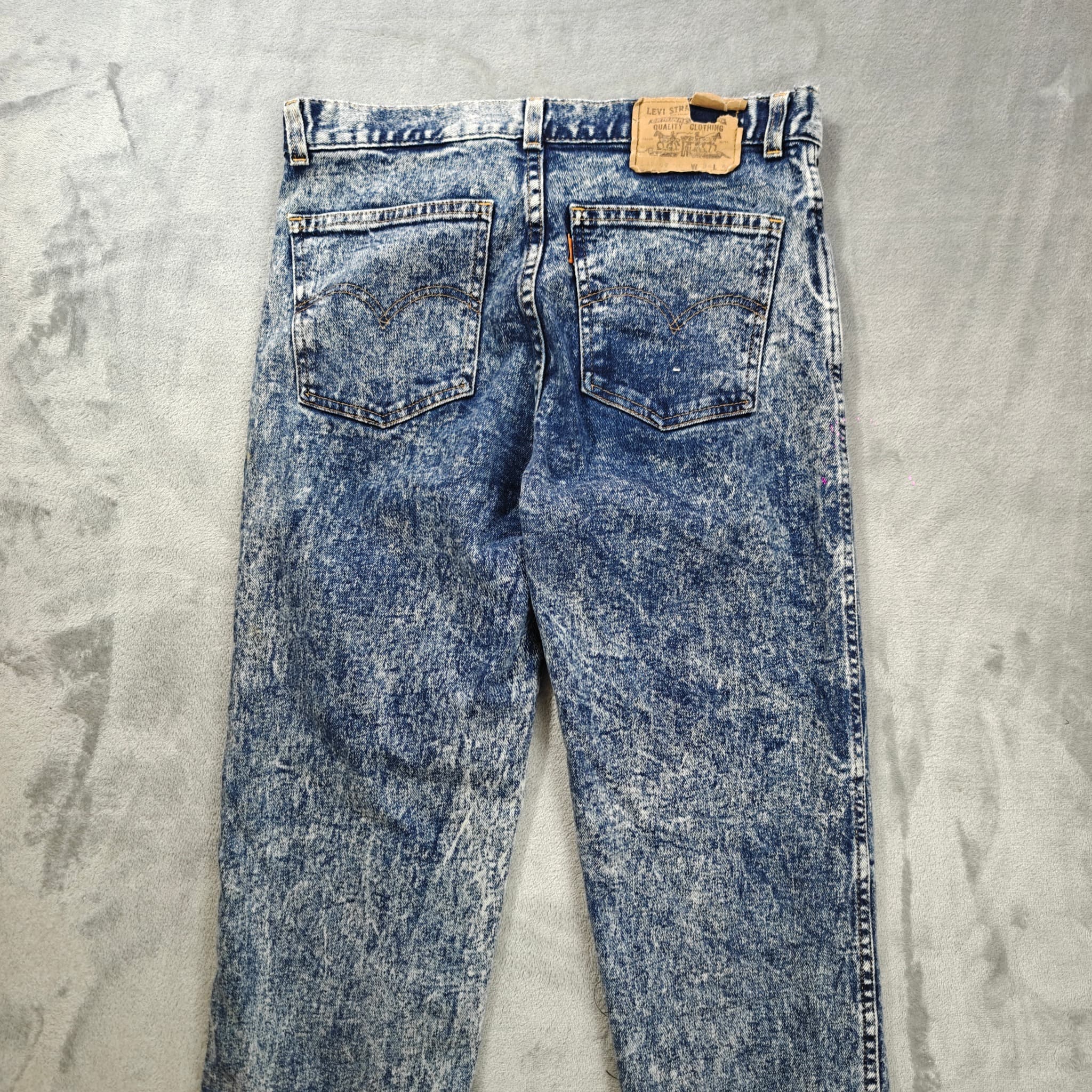 Vintage Orange Tab Acid Wash Jeans Men's W34 L34 Blue 80s USA — photo 9 of 9