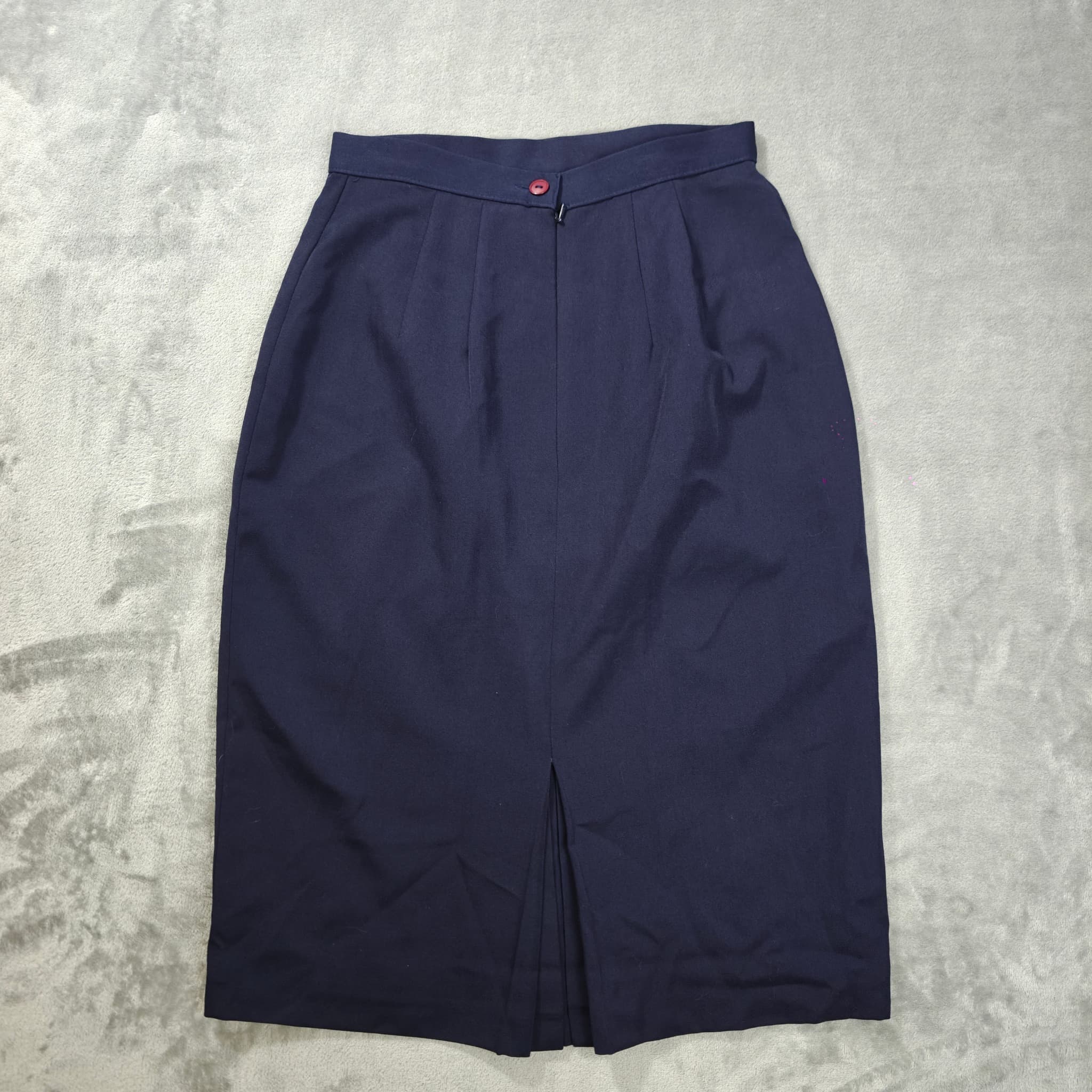 Vintage St Michael Navy Blue Wool Pencil Skirt Women's Size 10 — photo 2 of 7