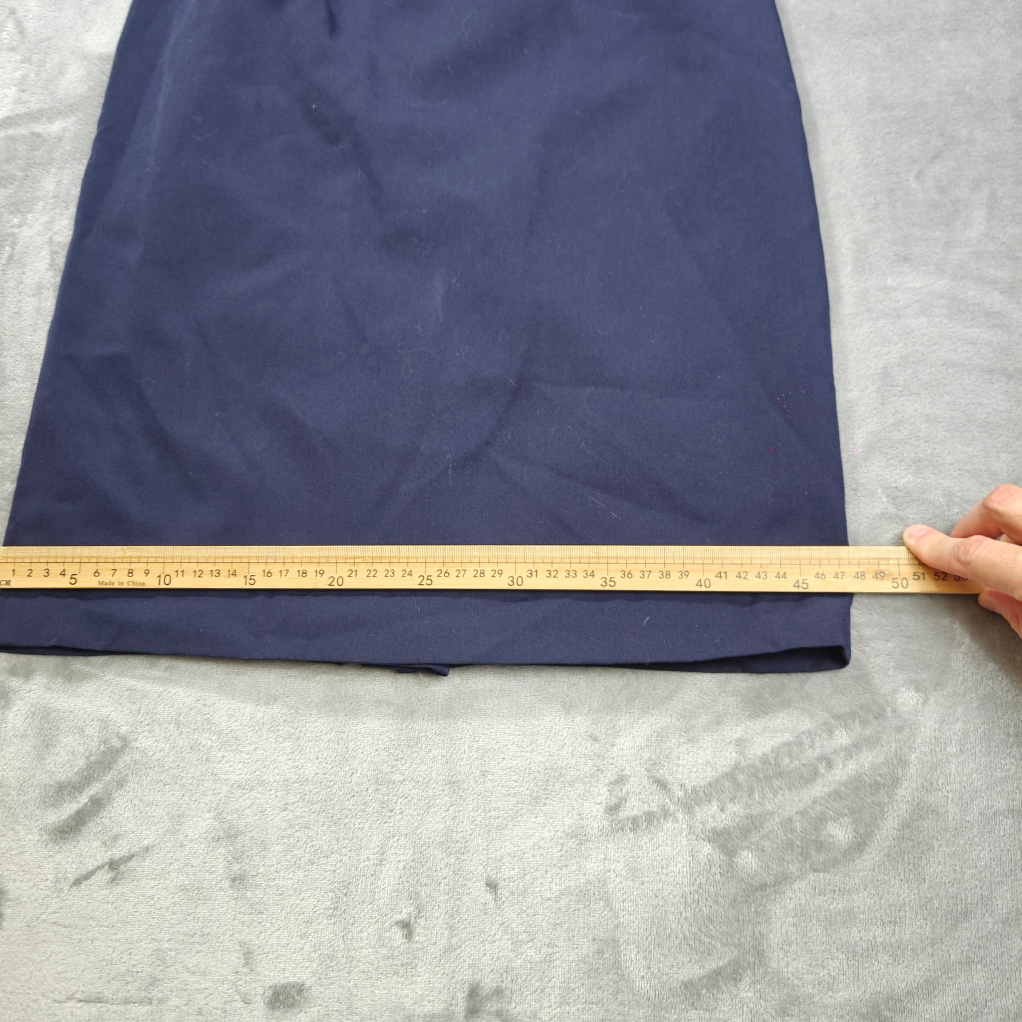 Vintage St Michael Navy Blue Wool Pencil Skirt Women's Size 10 — photo 7 of 7