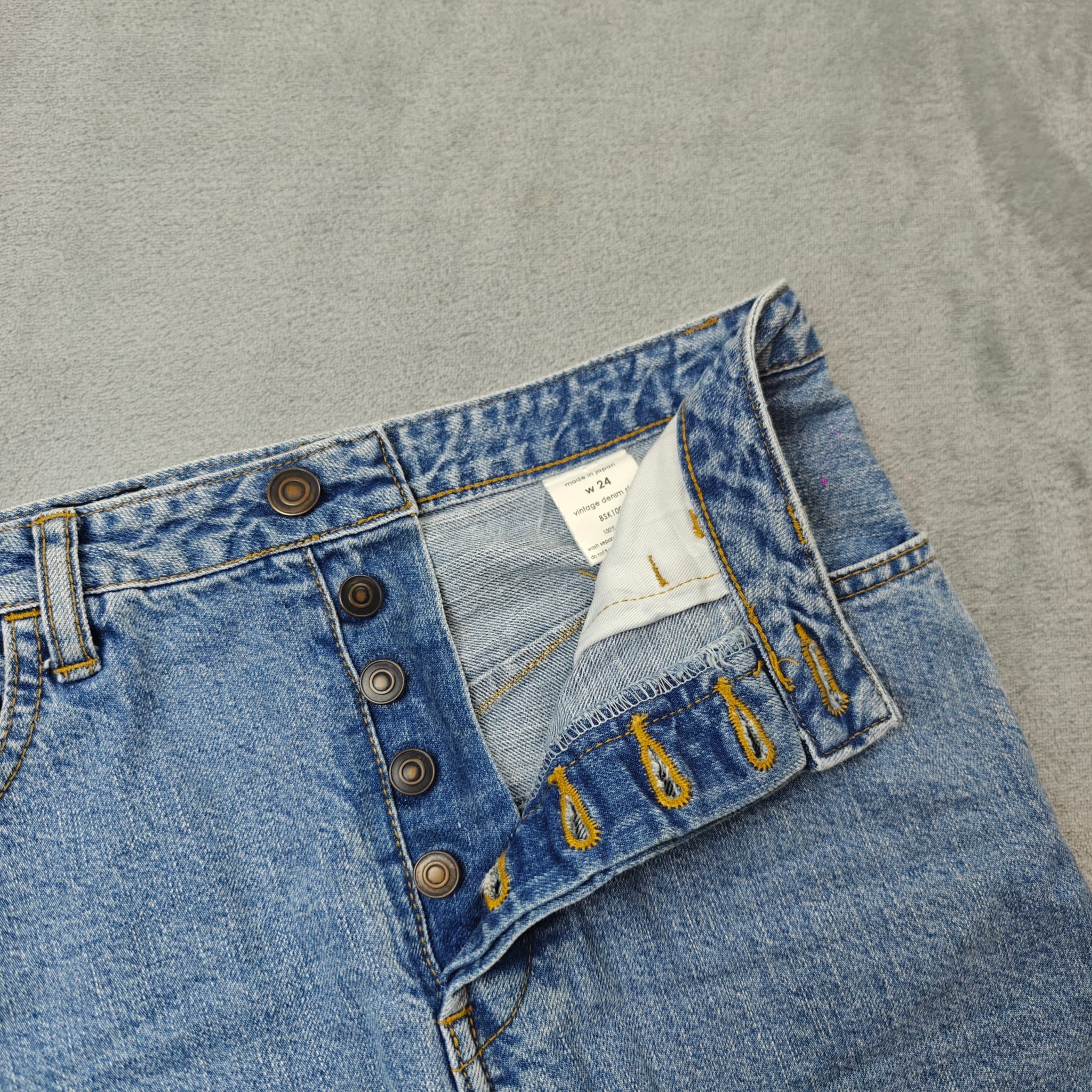 Vintage Style Denim Pencil Skirt With Front Slit Blue Size W24 — photo 2 of 8
