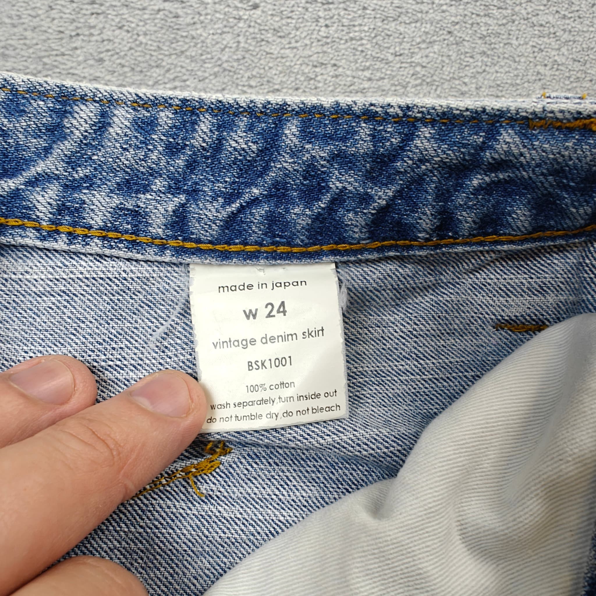 Vintage Style Denim Pencil Skirt With Front Slit Blue Size W24 — photo 3 of 8