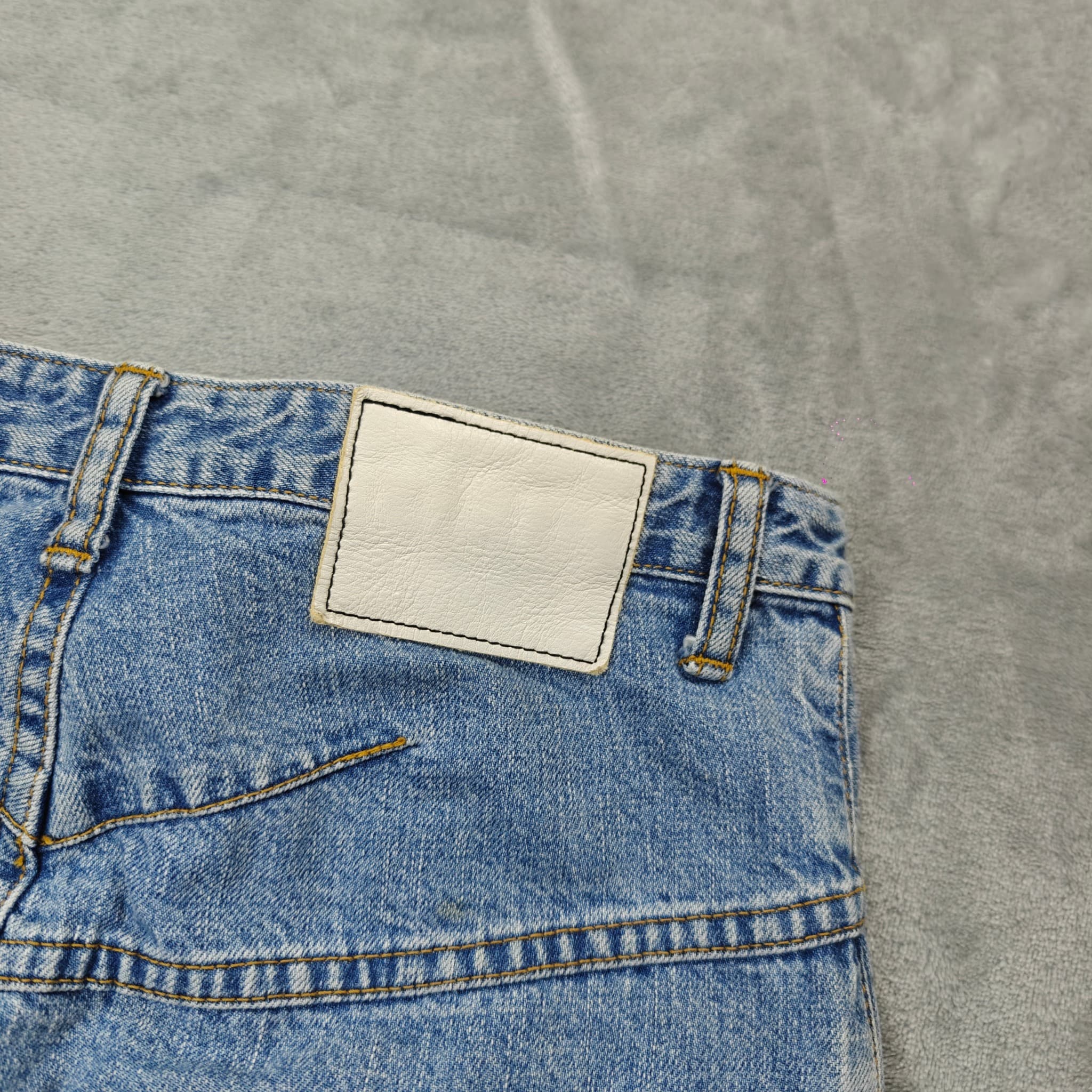 Vintage Style Denim Pencil Skirt With Front Slit Blue Size W24 — photo 8 of 8