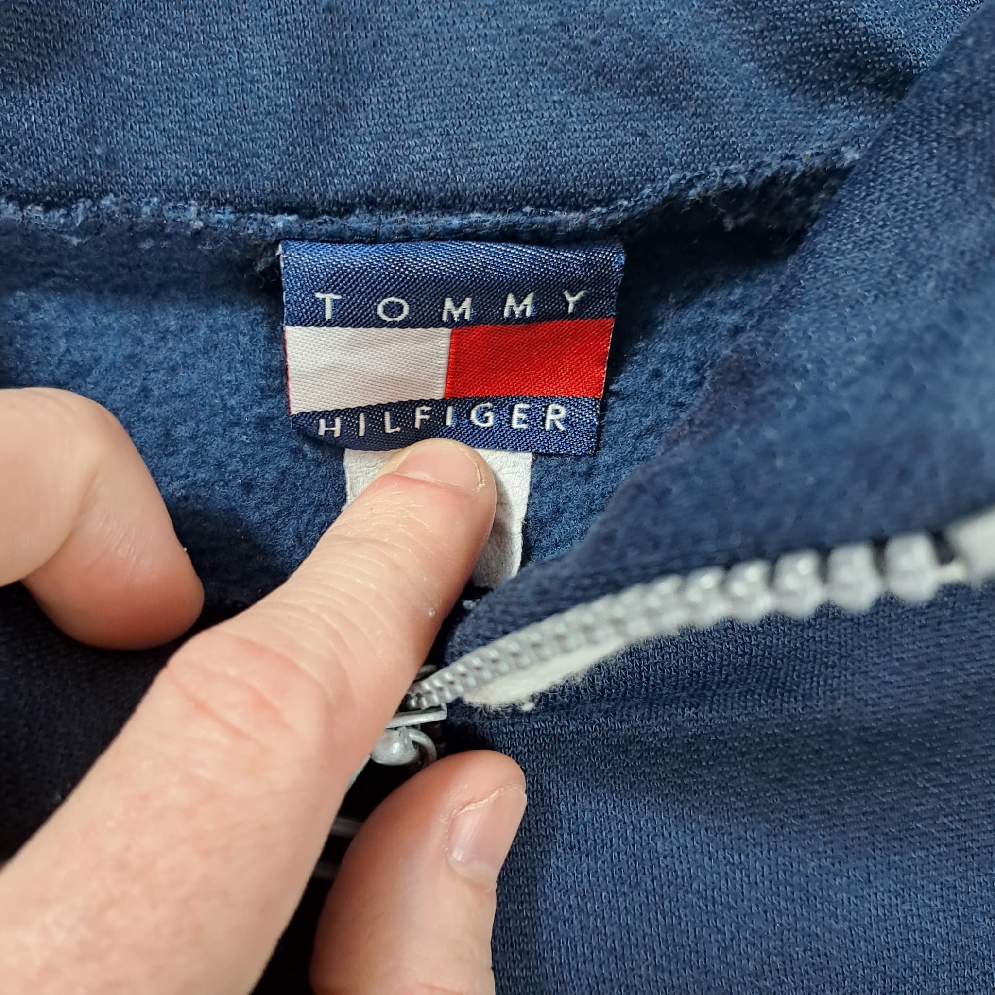 Vintage Tommy Hilfiger 1/4 Zip Pullover Sweatshirt Navy Blue Unisex — photo 2 of 5