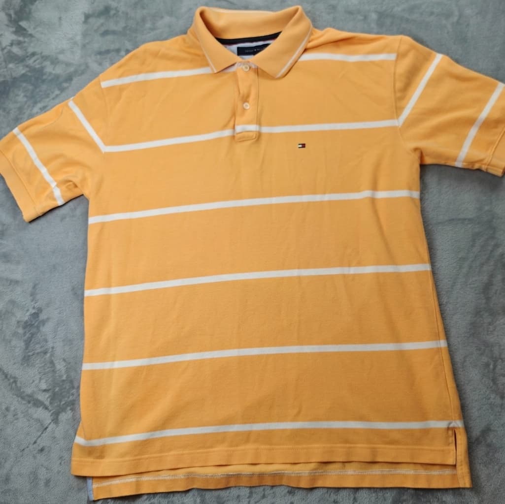 Vintage Tommy Hilfiger Polo Shirt Men's XL Yellow White Striped — photo 1 of 10