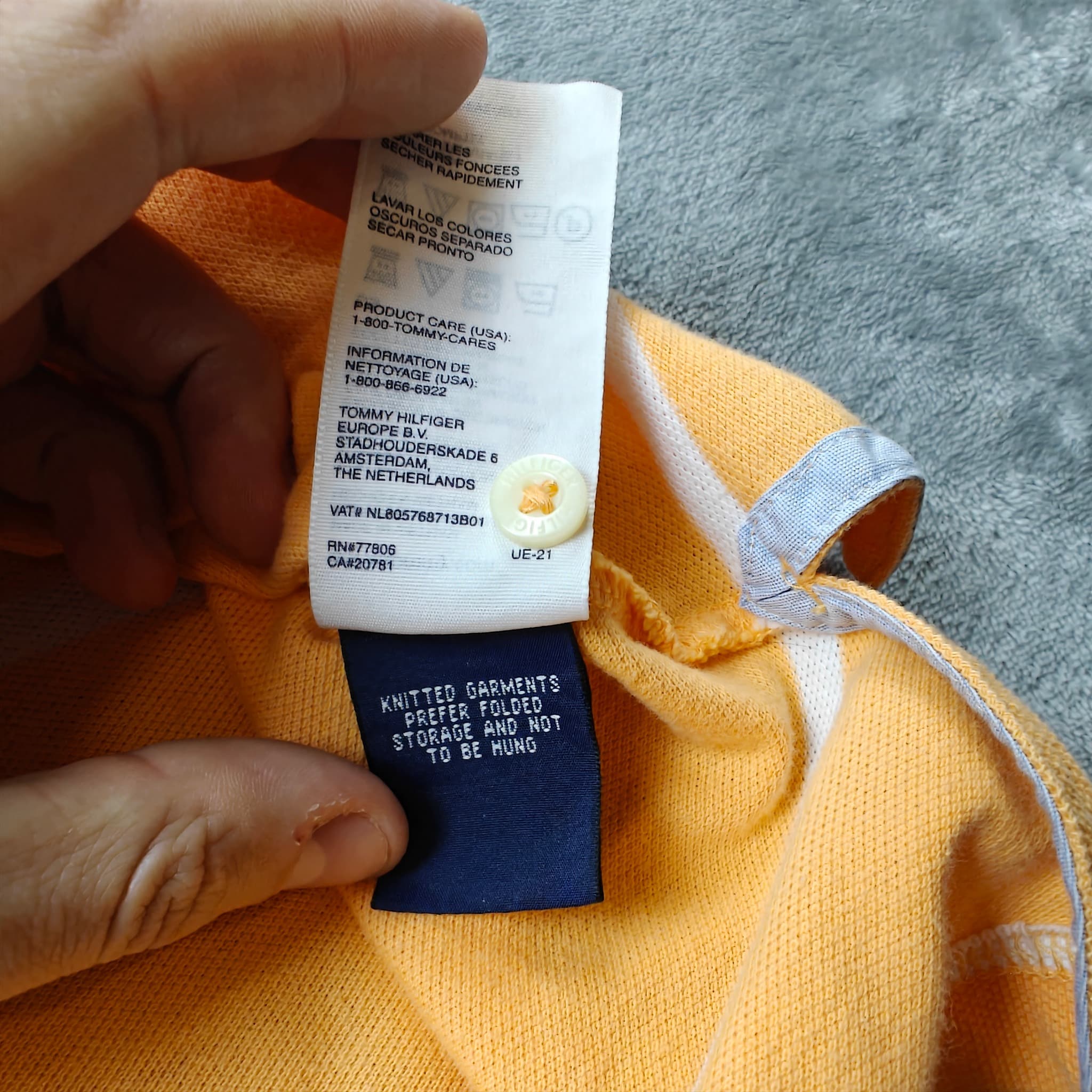 Vintage Tommy Hilfiger Polo Shirt Men's XL Yellow White Striped — photo 7 of 10