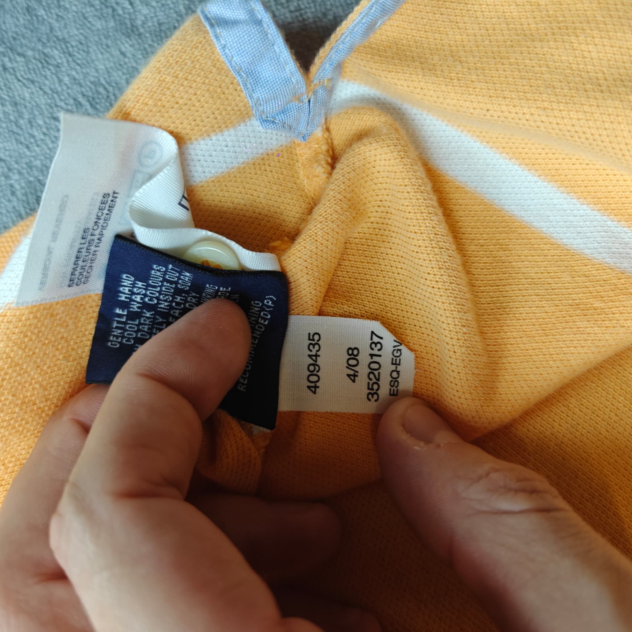 Vintage Tommy Hilfiger Polo Shirt Men's XL Yellow White Striped — photo 8 of 10