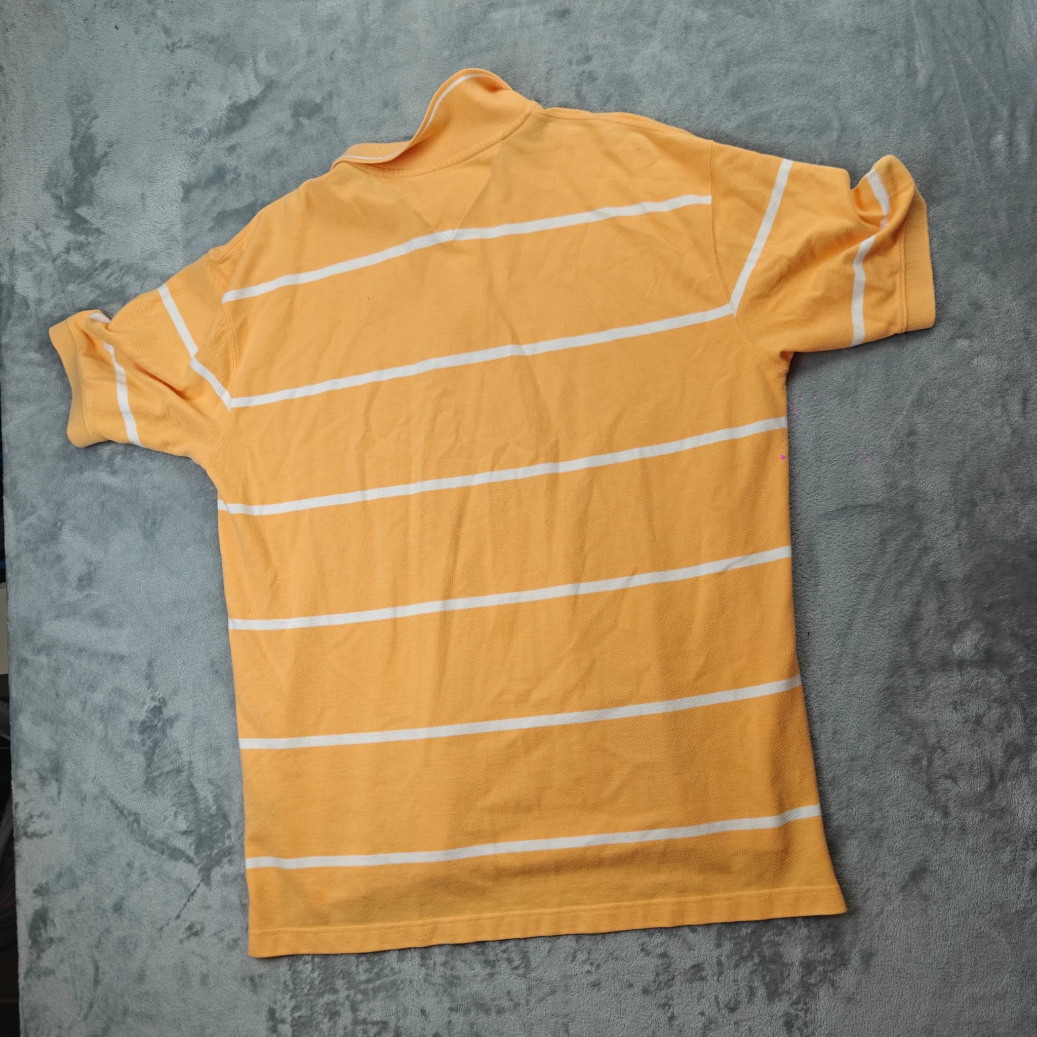 Vintage Tommy Hilfiger Polo Shirt Men's XL Yellow White Striped — photo 9 of 10